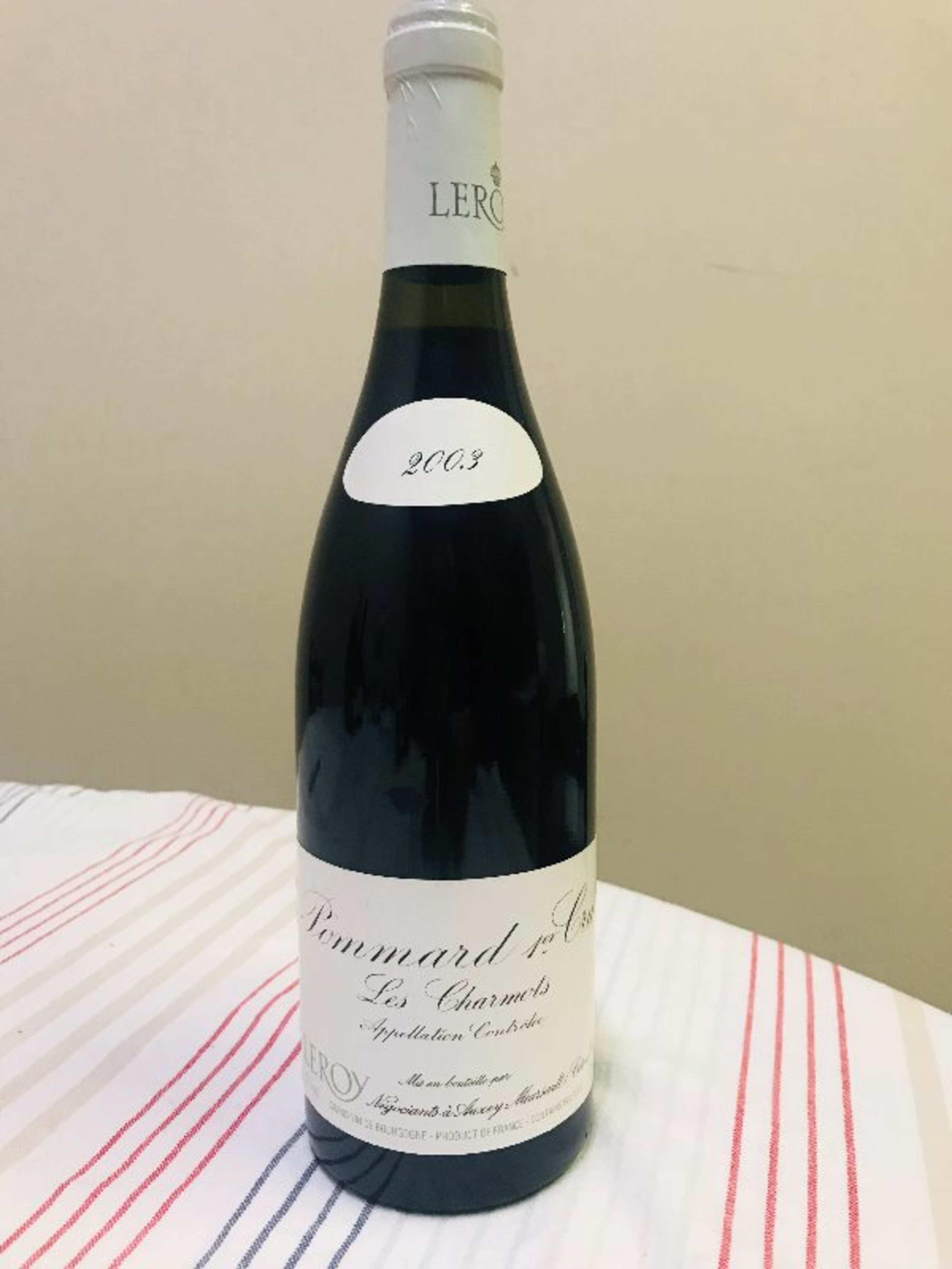 Pommard, Premier Cru Les Charmots, Domaine Leroy (Négoce), 2003