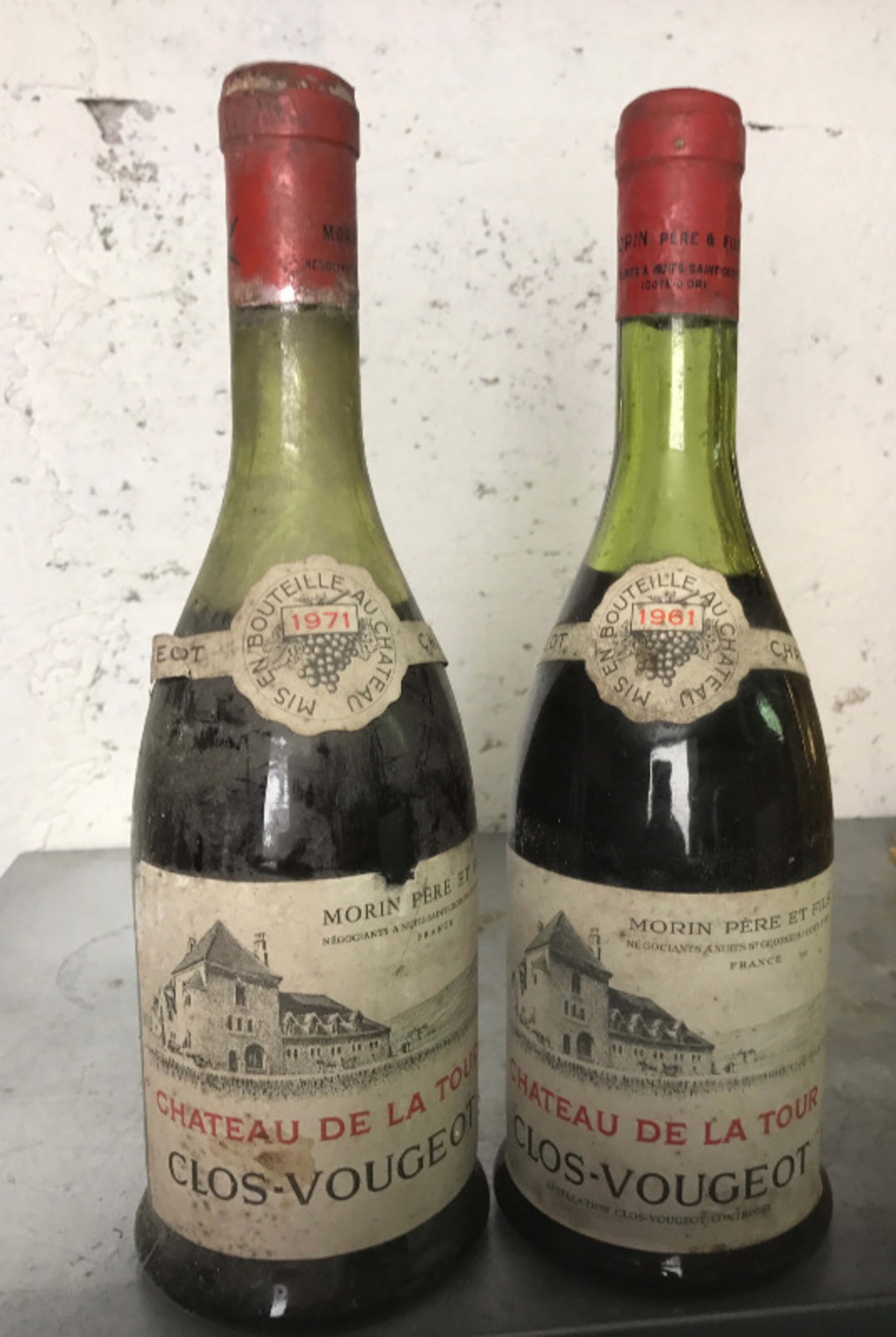 2 x Clos de Vougeot, Château de la Tour, 1971, 1961