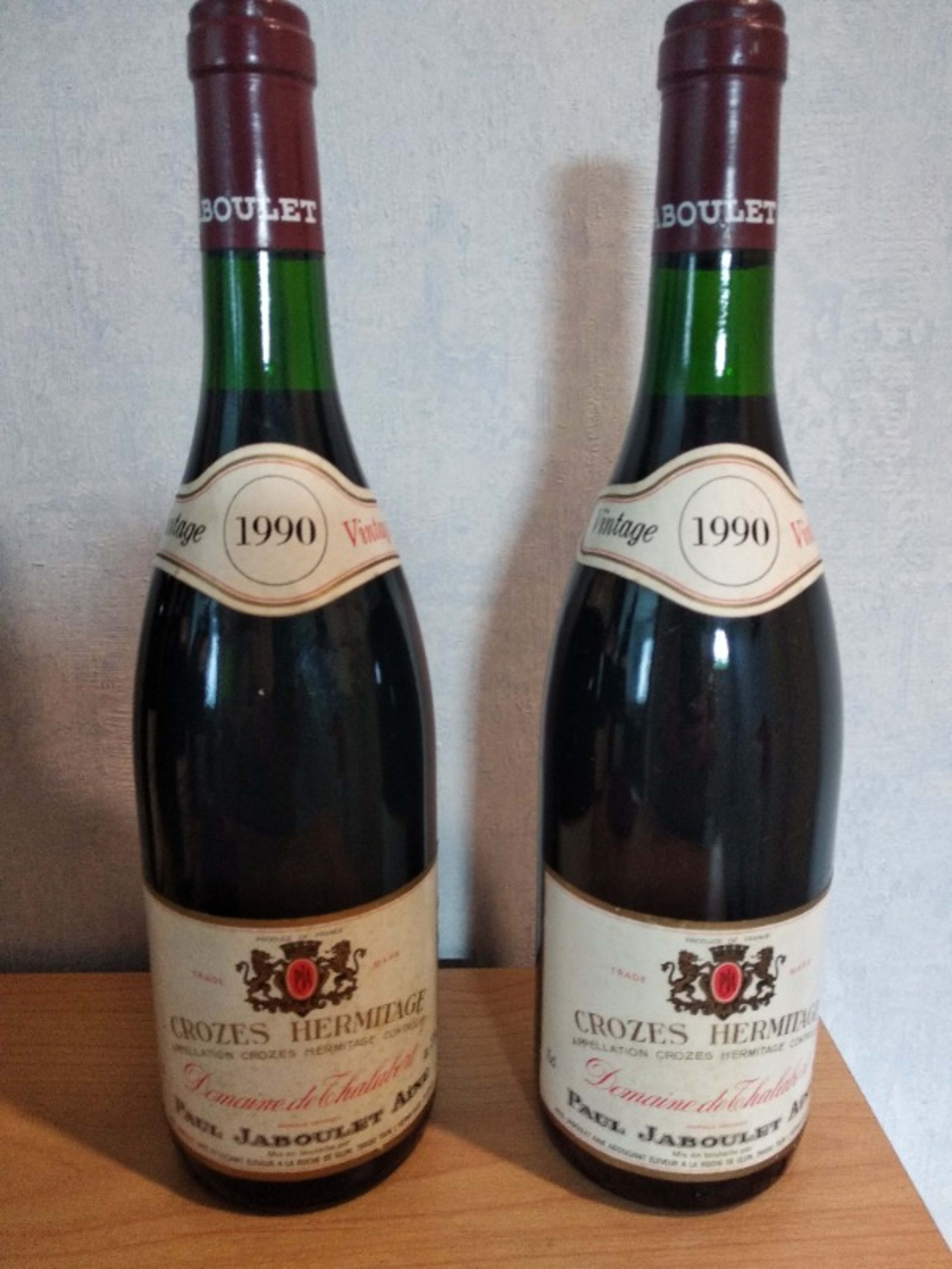 2 x Crozes-Hermitage, Thalabert, Domaine Paul JABOULET Ainé, 1990
