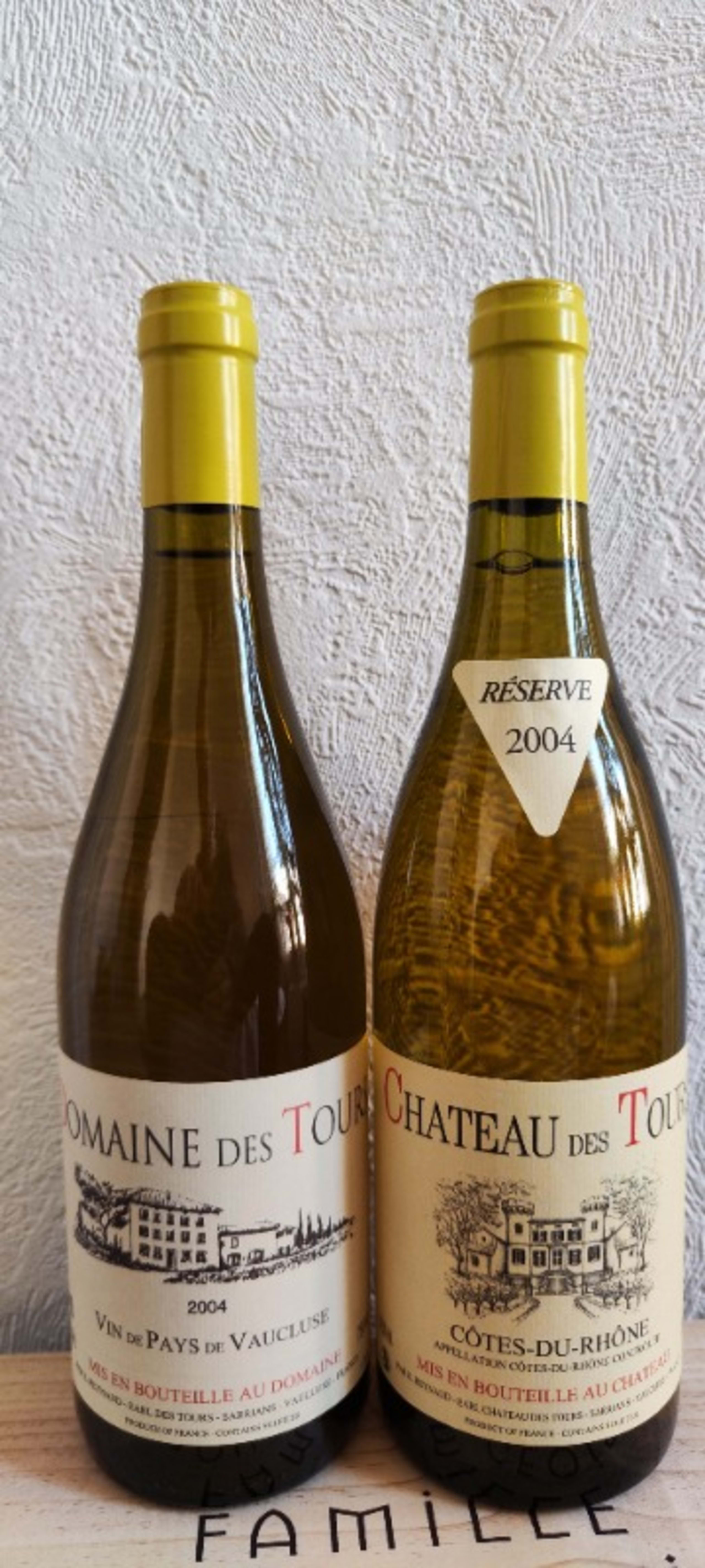 2 x Côtes-du-Rhône,  Château des Tours (Bc/Wh), 2004