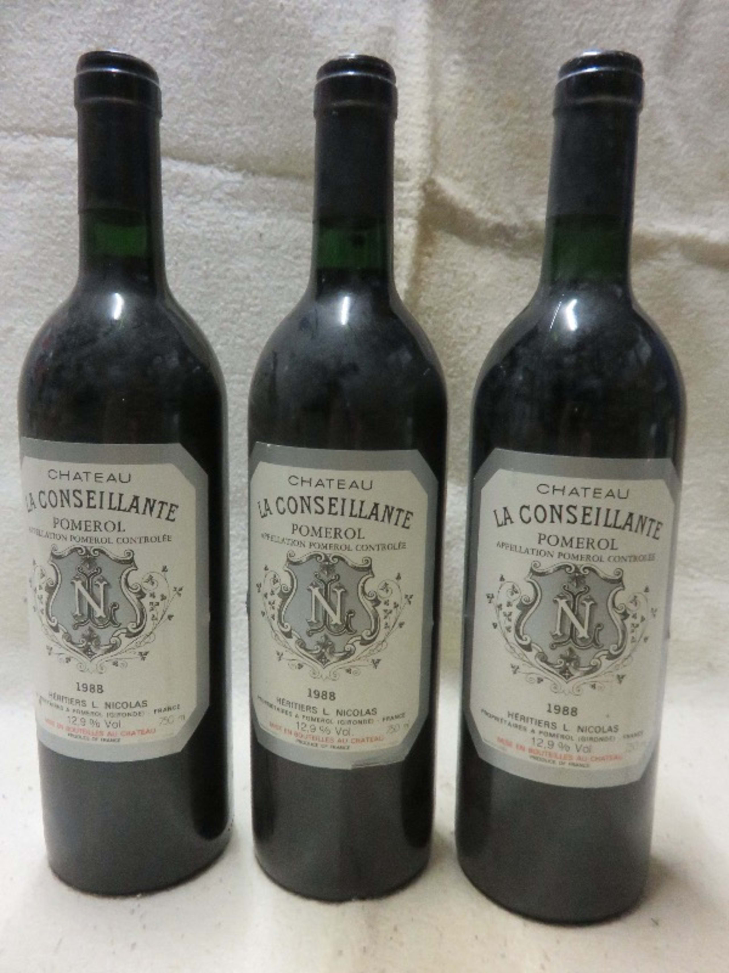 3 x LA CONSEILLANTE, Pomerol, 1988