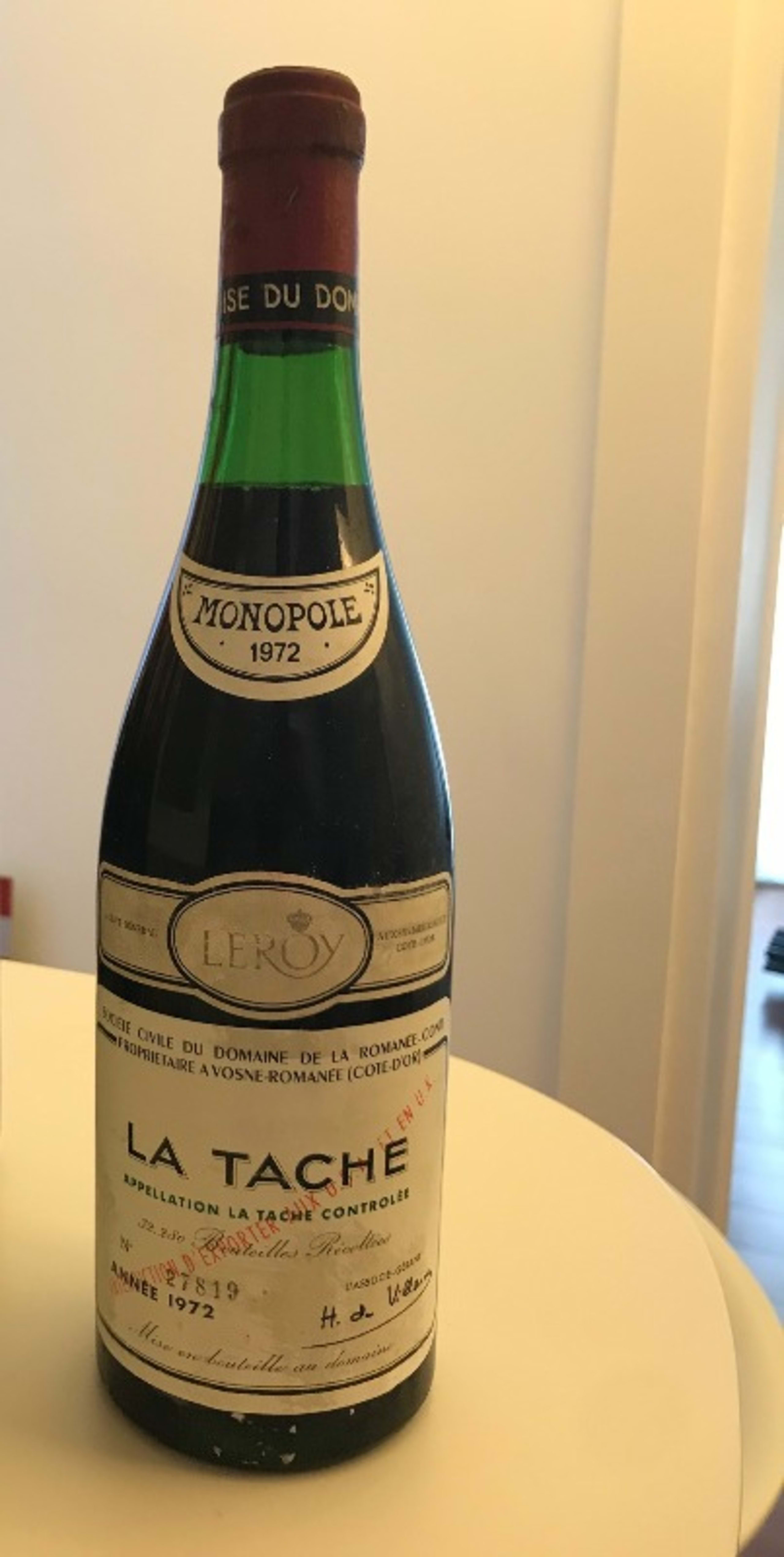 La Tâche, Domaine de la Romanée Conti (Leroy), 1972