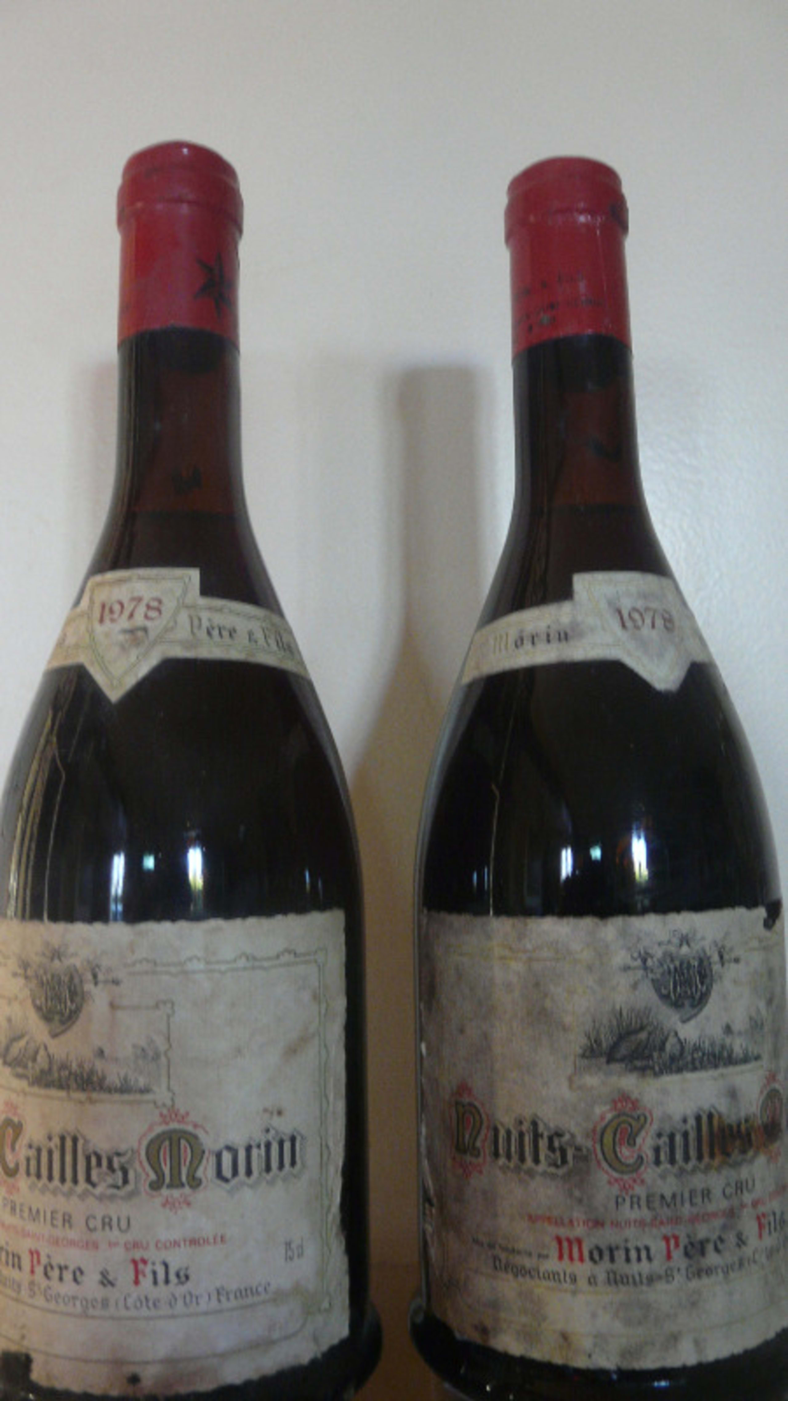 2 x Nuits-Saint-Georges, Nuits Cailles 1er cru, Domaine Morin, 1978