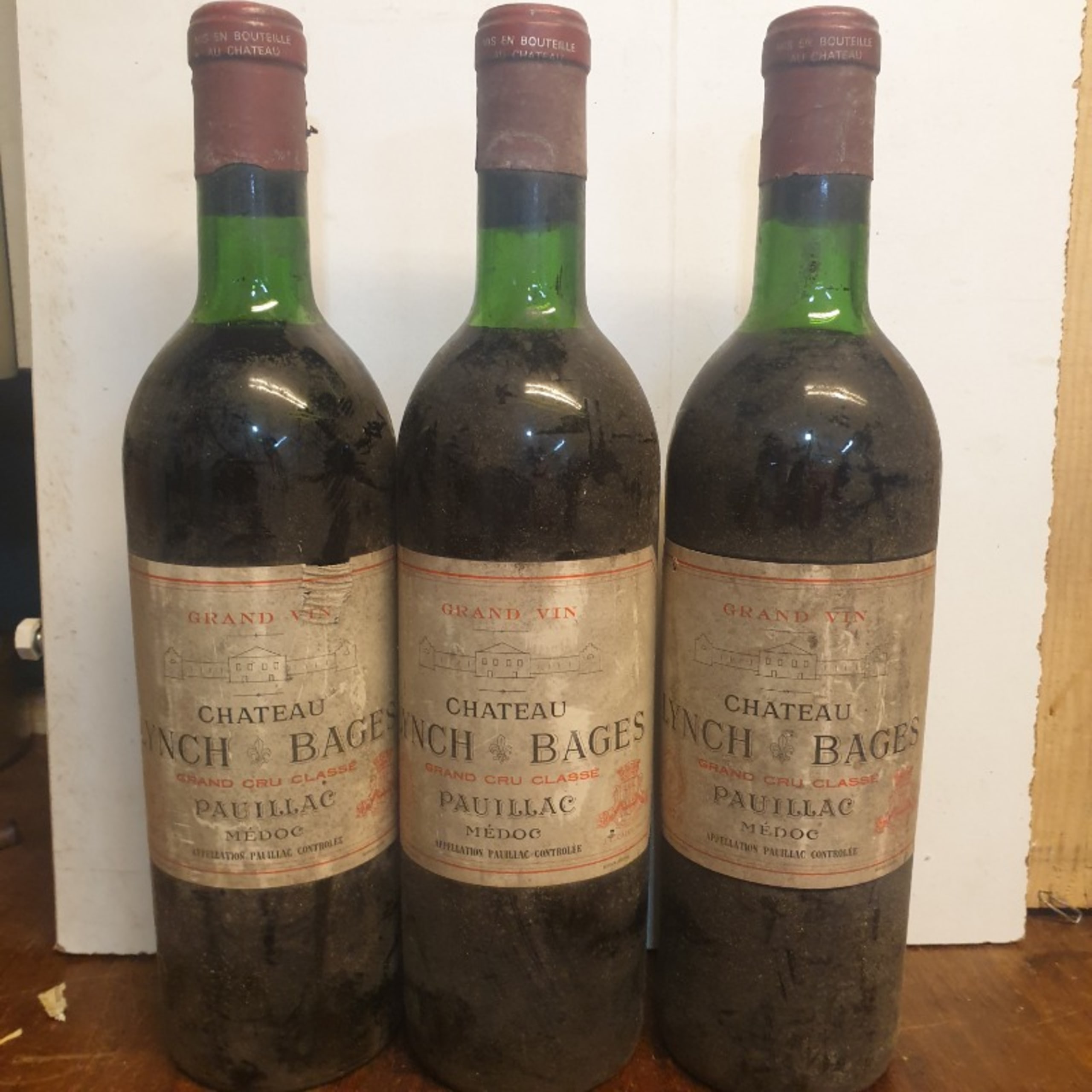 3 x château Lynch Bages, Pauillac, 1970