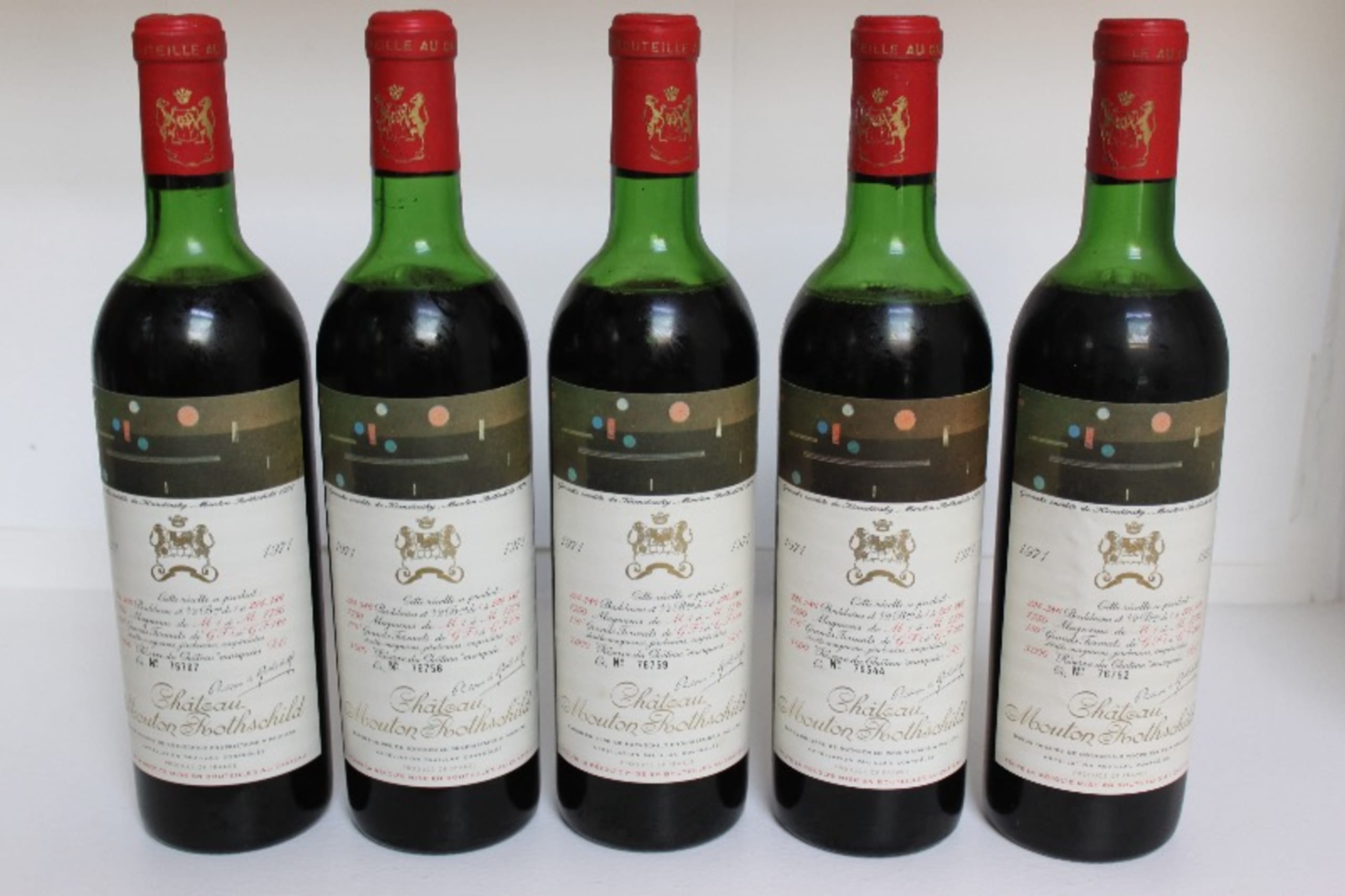 5 x CHATEAU MOUTON ROTHSCHILD, Pauillac, 1971