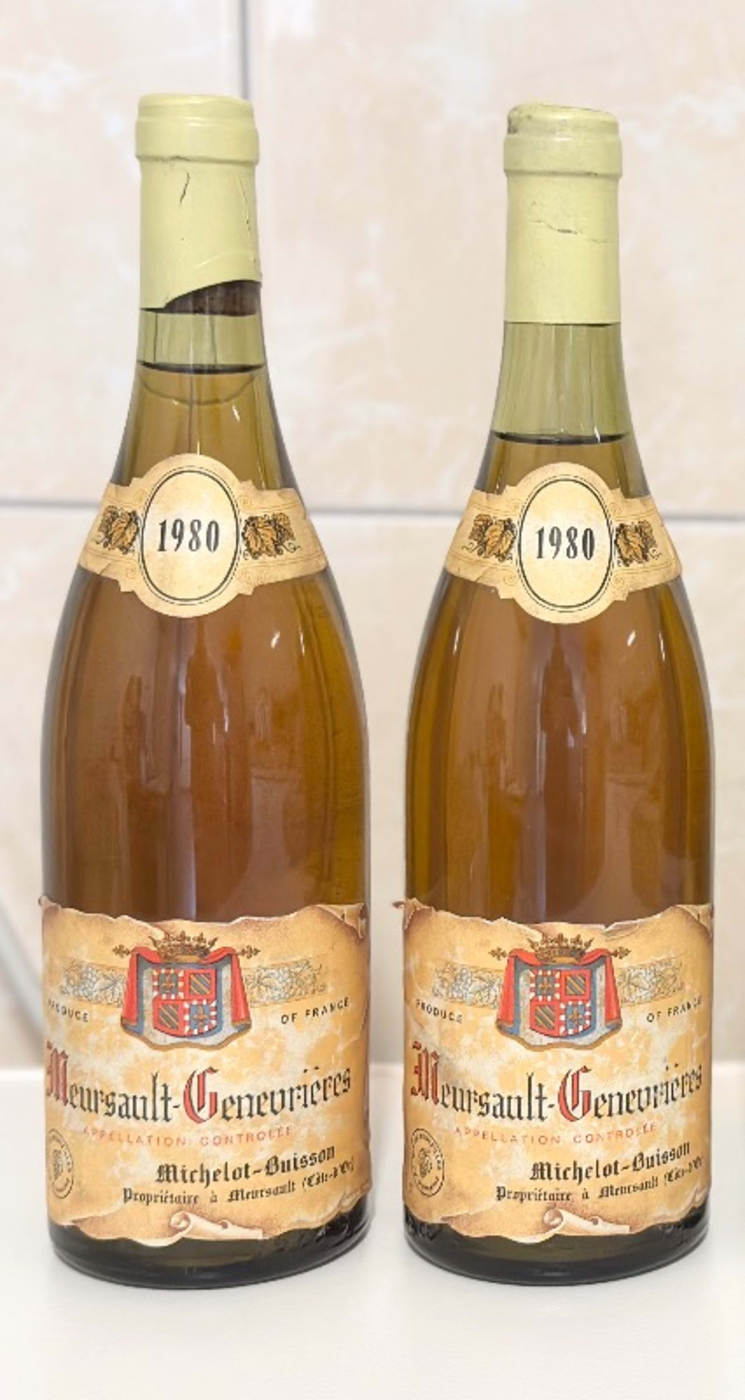 2 x Meursault, Genévrières, Michelot-Buisson, 1980