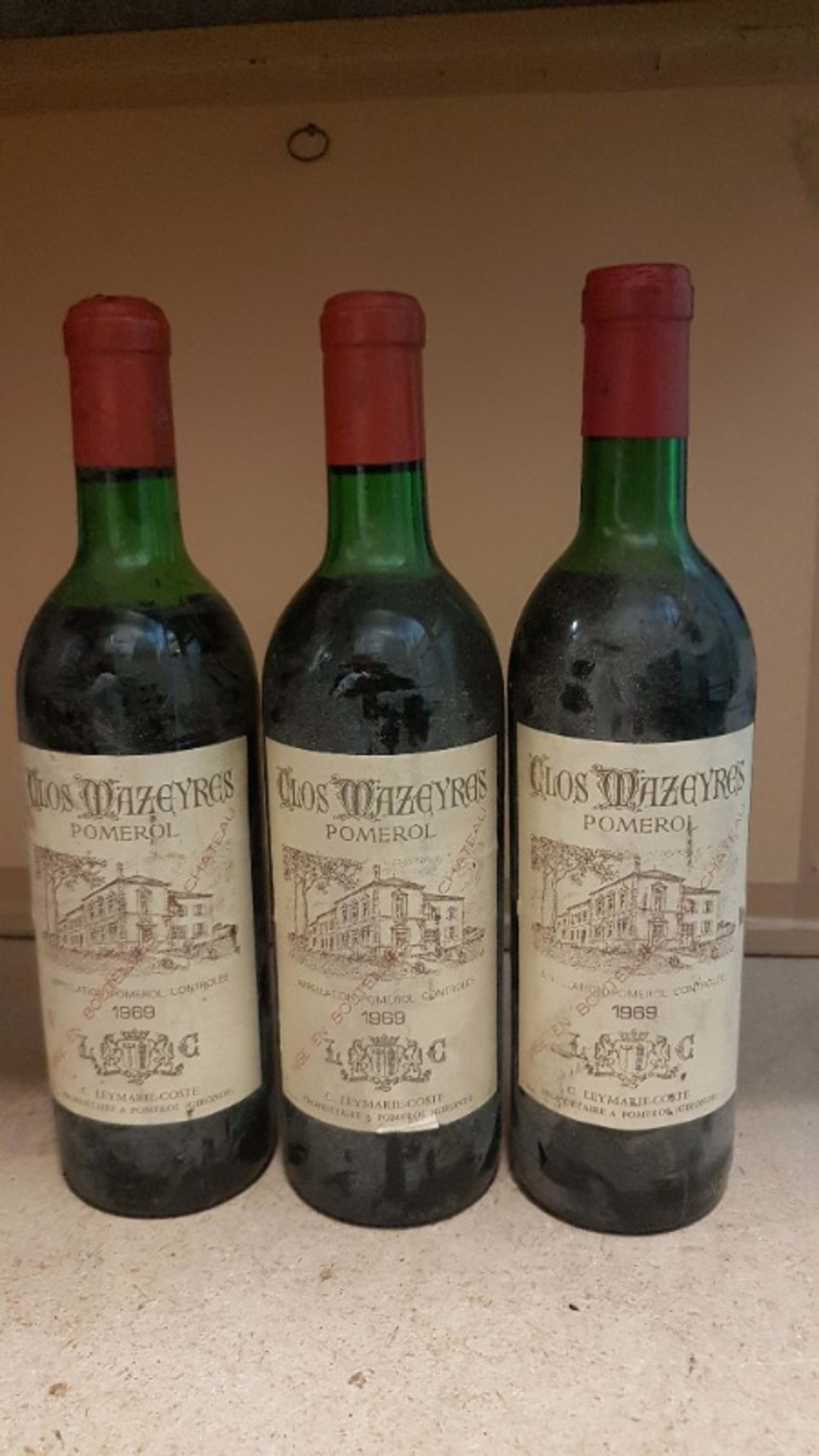 3 x clos mazeyres, Pomerol, 1969