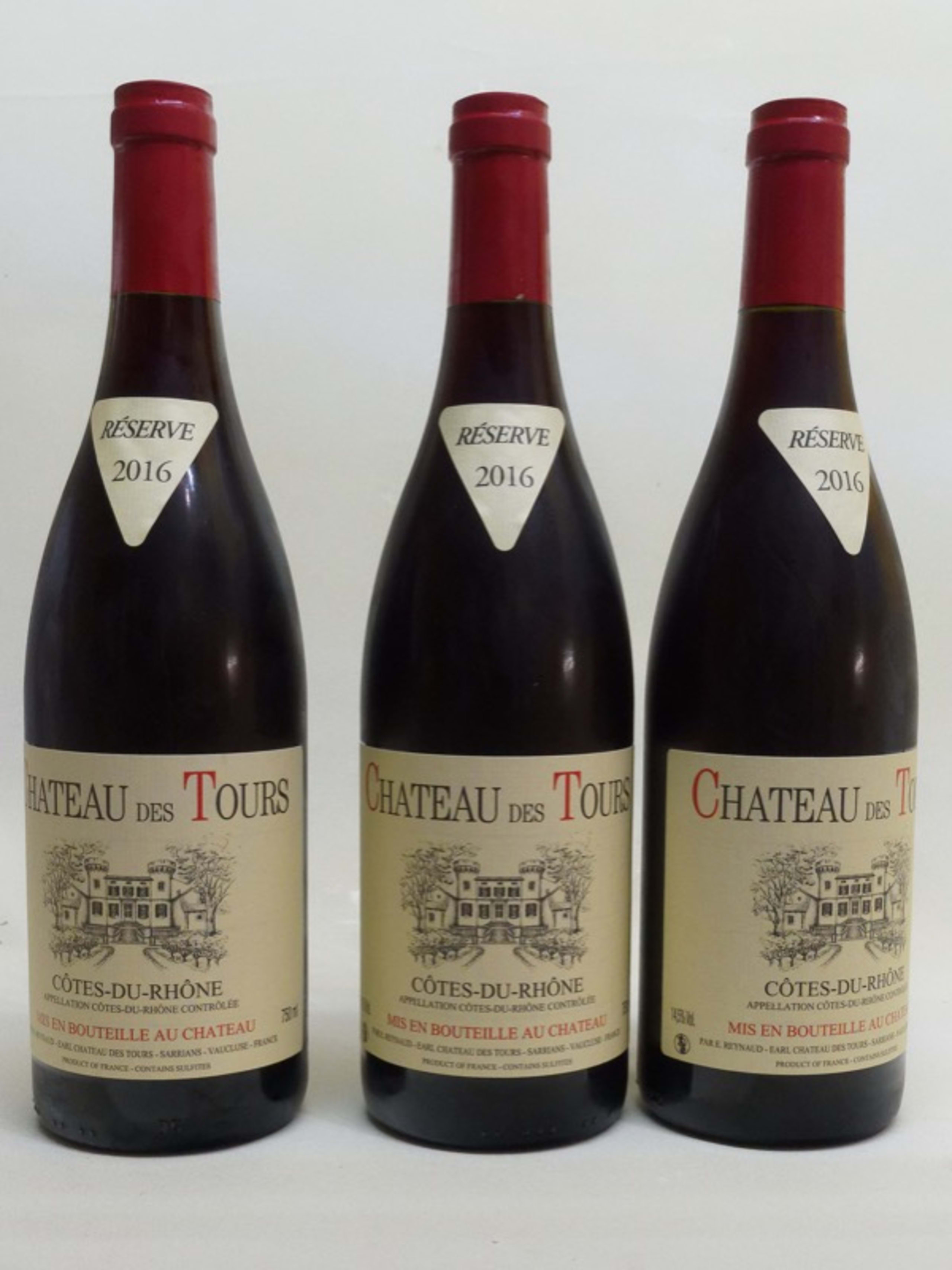 3 x Côtes-du-Rhône, Château des Tours, 2016