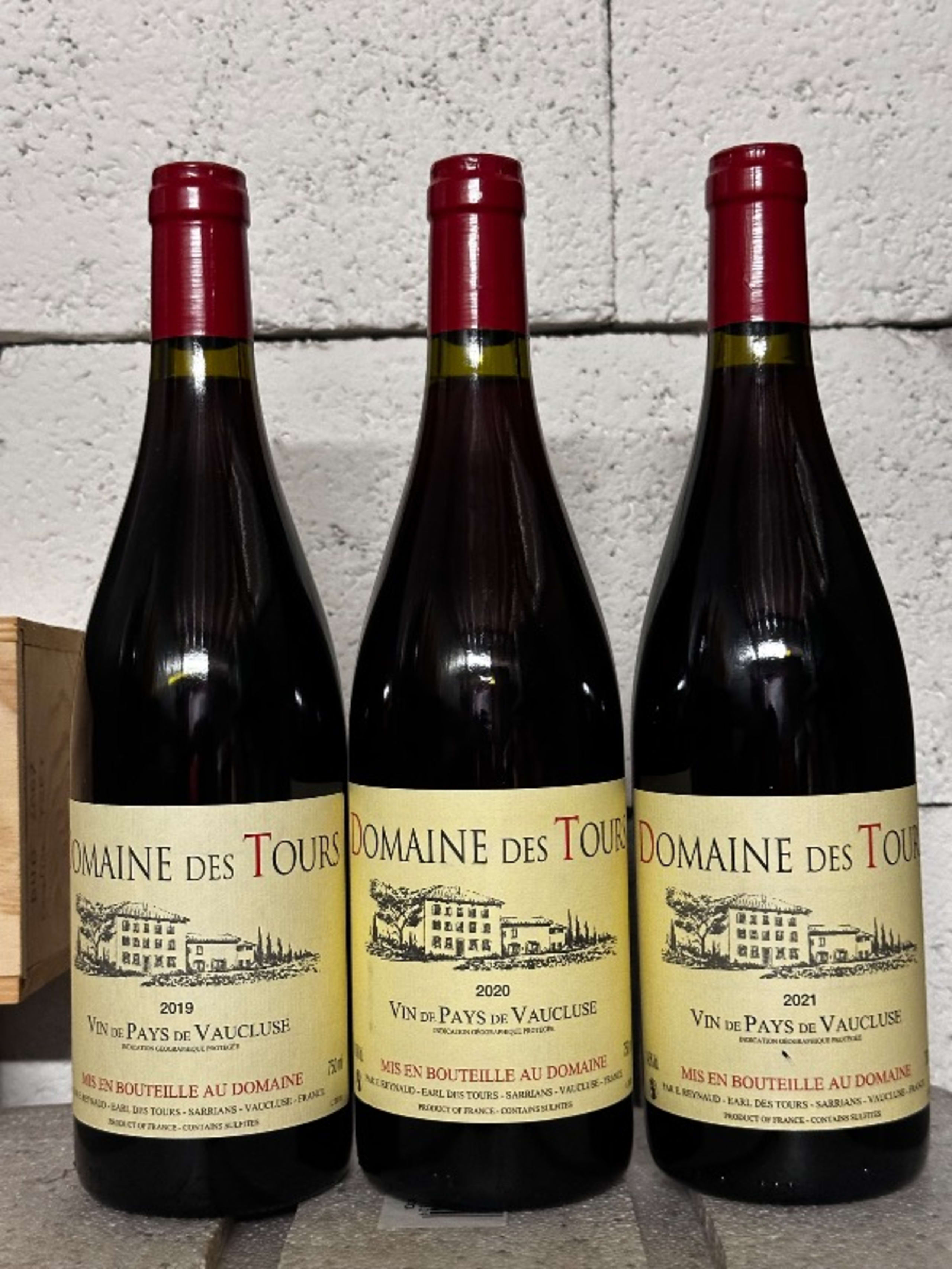 3 x Vin de Pays du Vaucluse, 2019/2020/2021, Domaine des Tours
