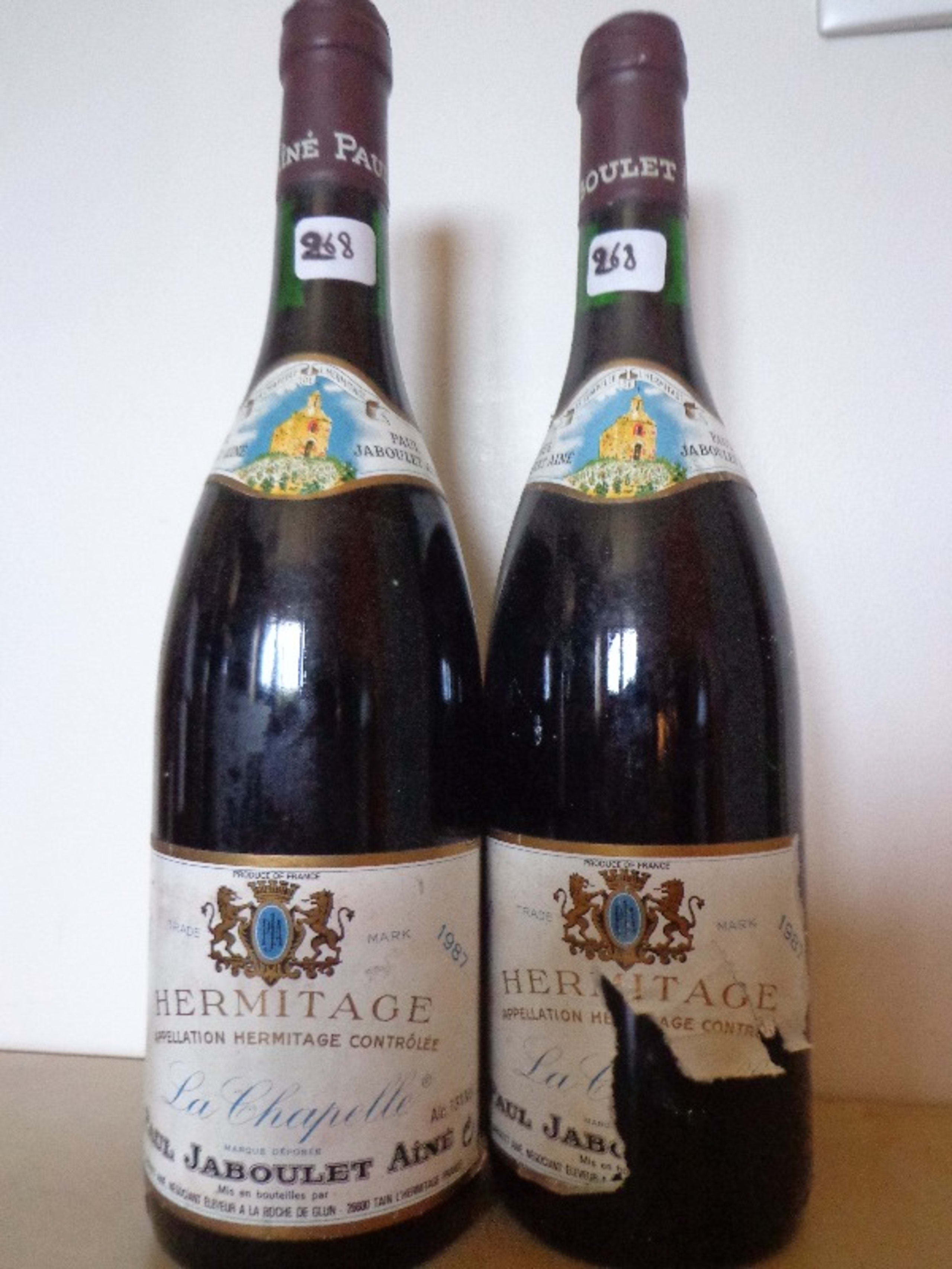 2 x Hermitage, La chapelle, Paul Jaboulet Ainé, 1987