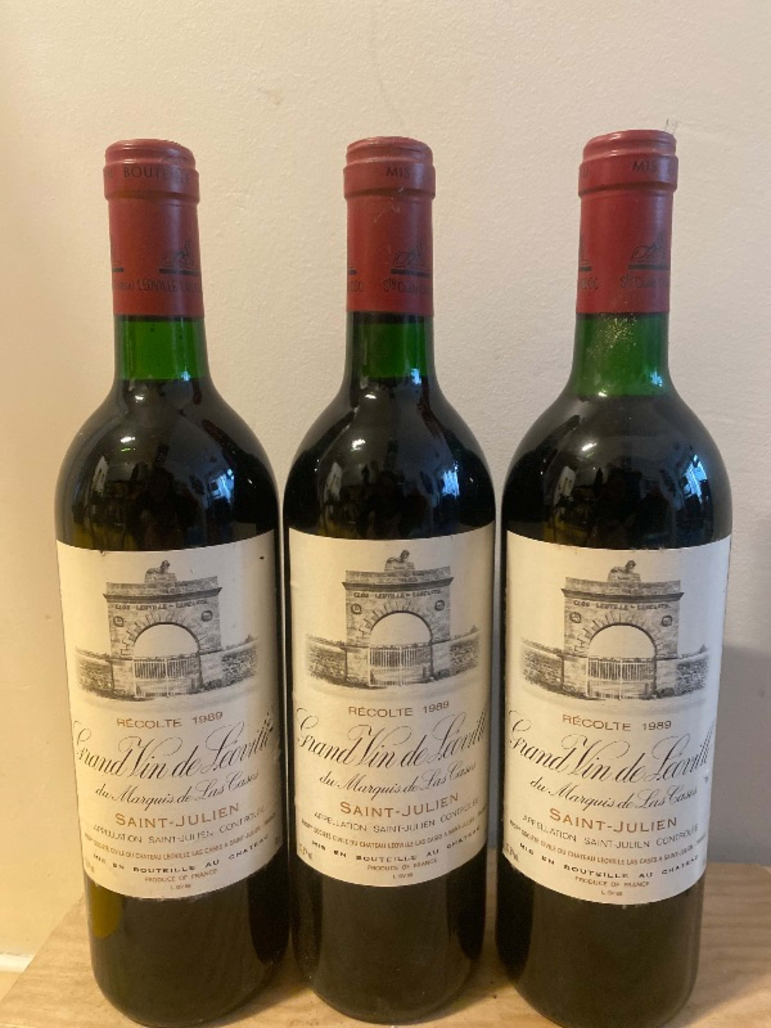 3 x Grand Vin de Léoville du Marquis de Las Cases, Saint-Julien, 1989