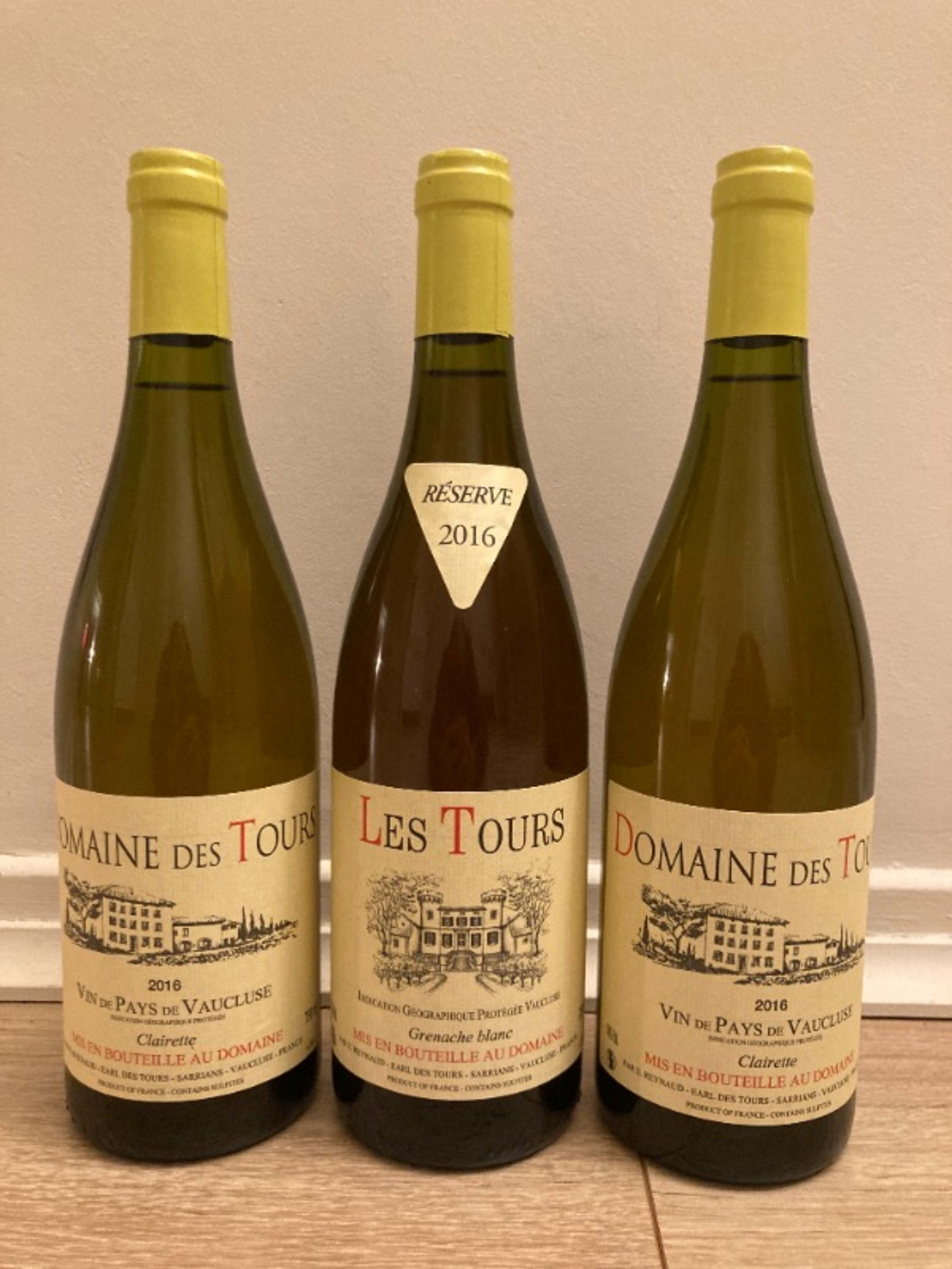 3 x Vin de Pays du Vaucluse, Domaine des Tours, 2016