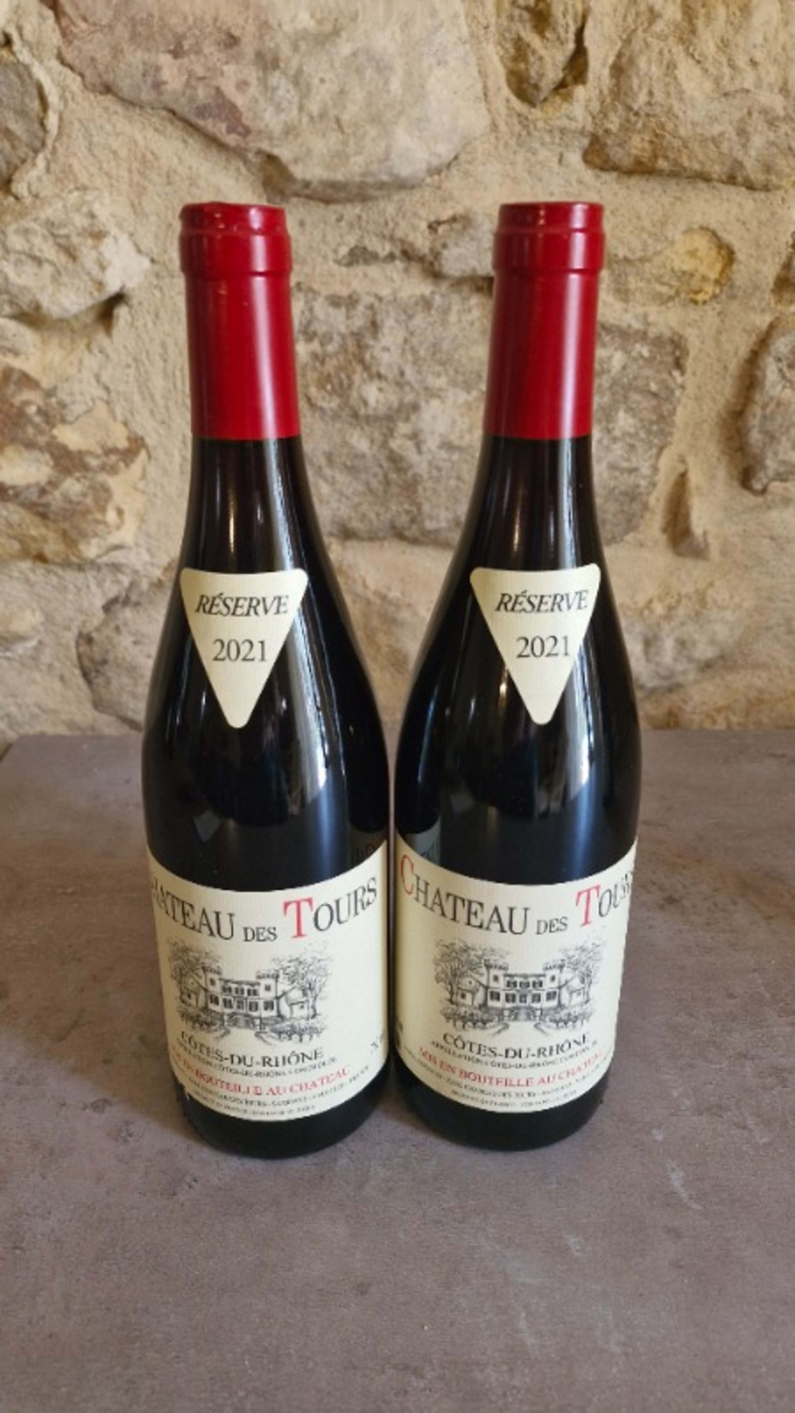 2 x Côtes-du-Rhône, château des Tours, 2021