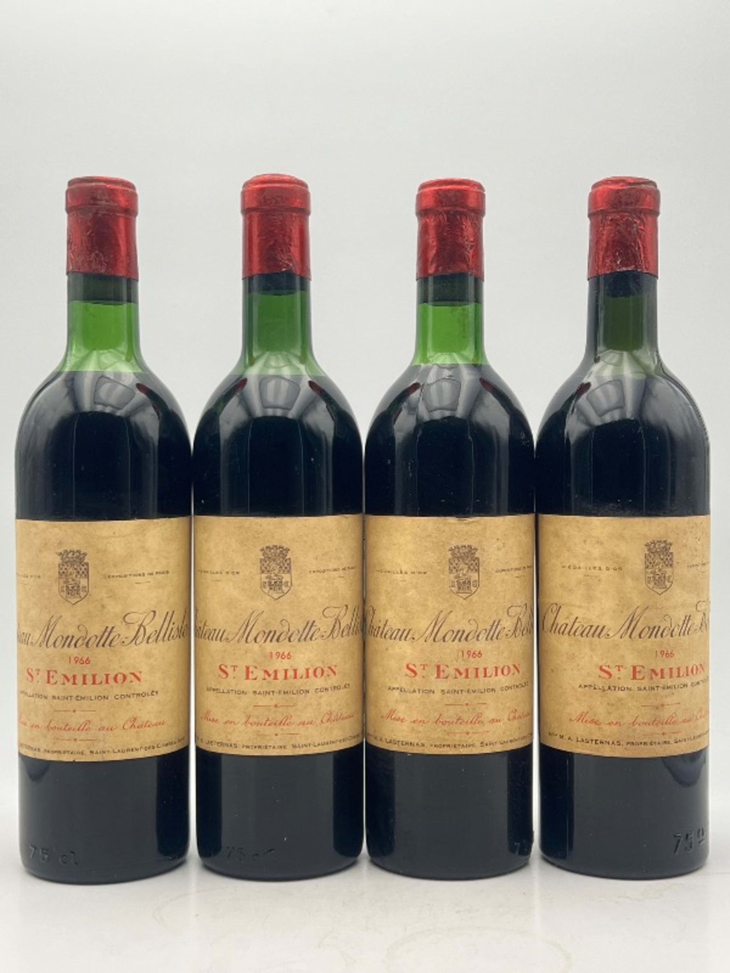 4 x Château Mondotte-Bellisle, Saint-Émilion, 1966