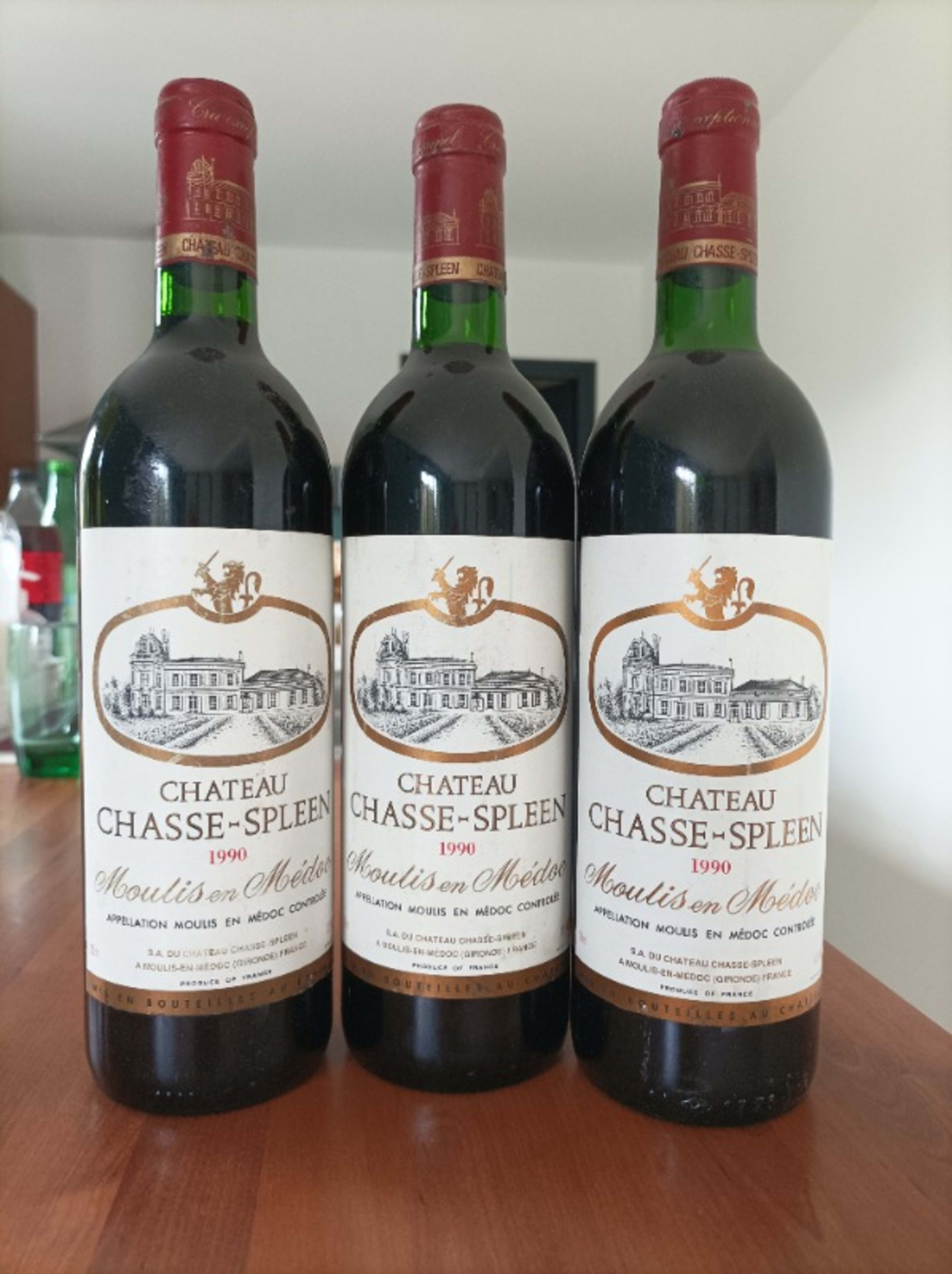 3 x Château Chasse-Spleen, Moulis-en-Médoc, 1990
