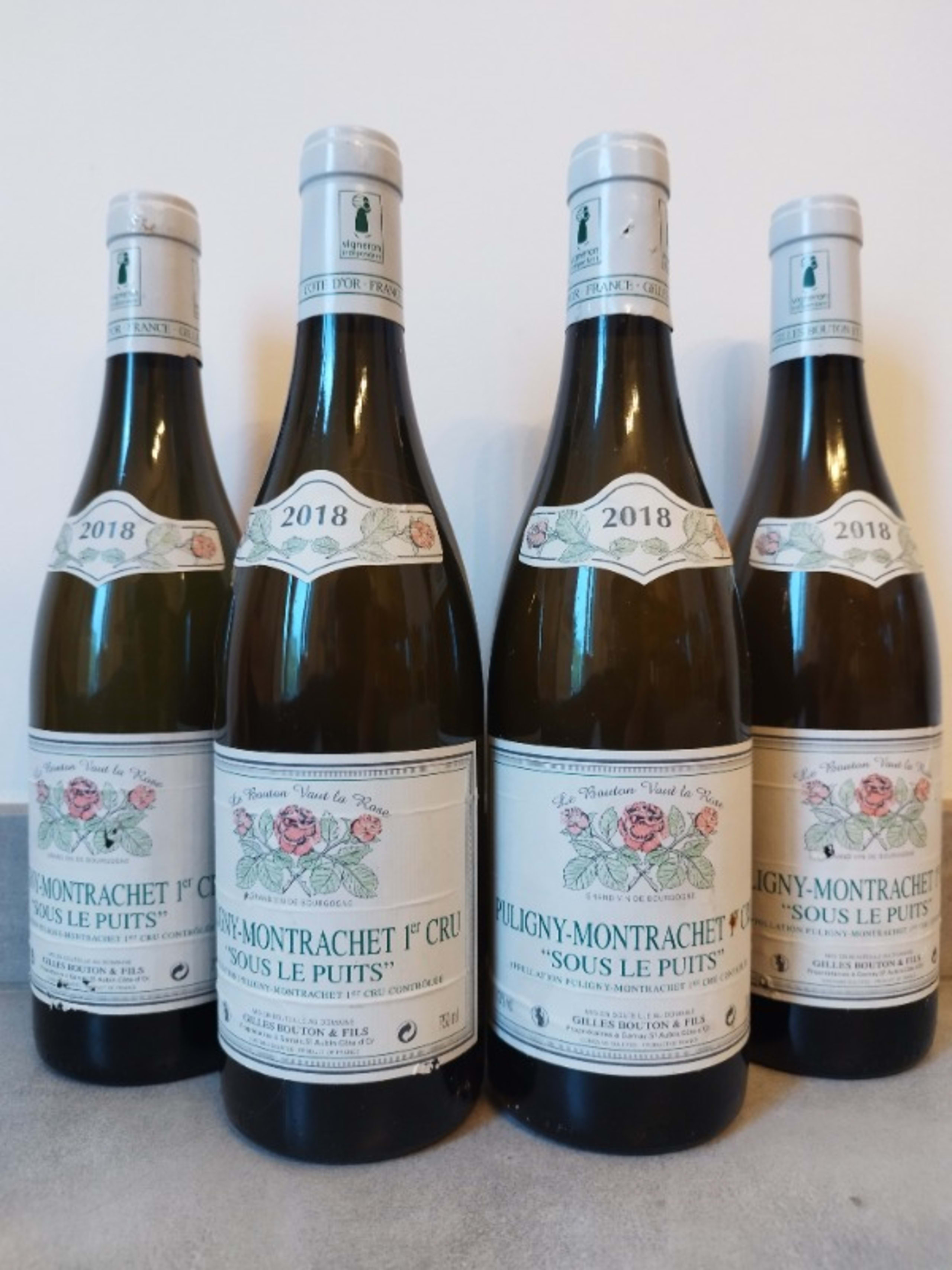 4 x Puligny-Montrachet, 1er Cru Sous le Puits, Gilles Bouton & Fils, 2018