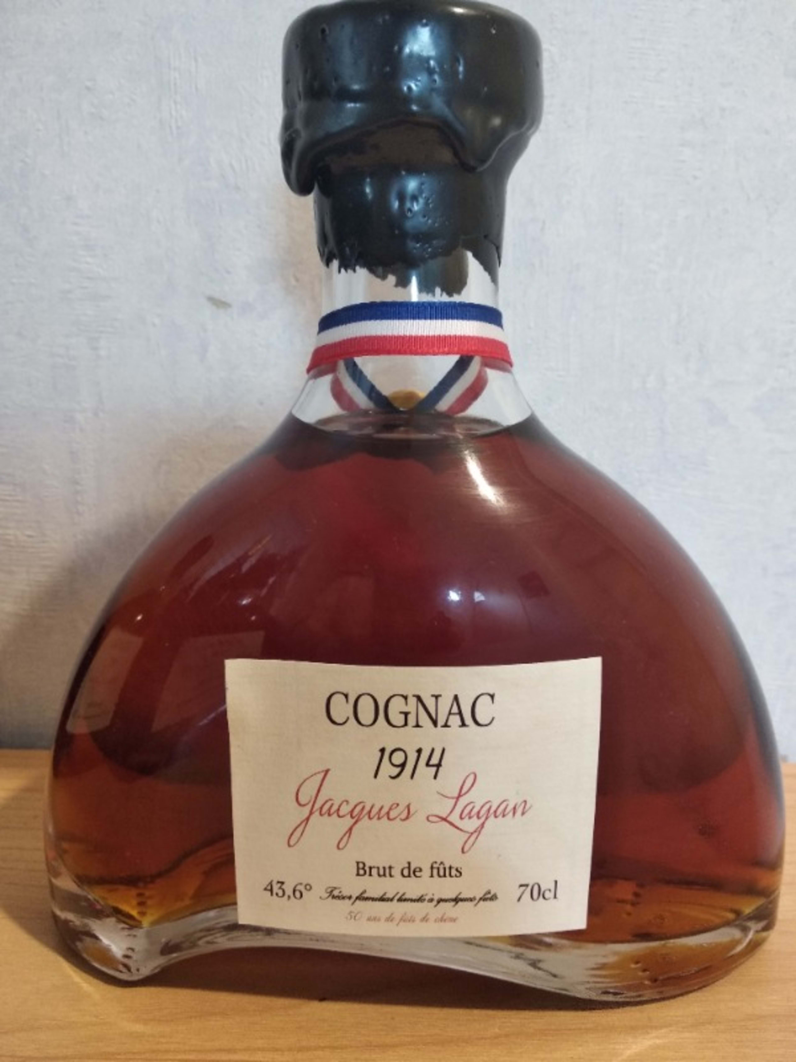 Brut de fûts 43.6°, jacques LAGAN, Cognac, 1914
