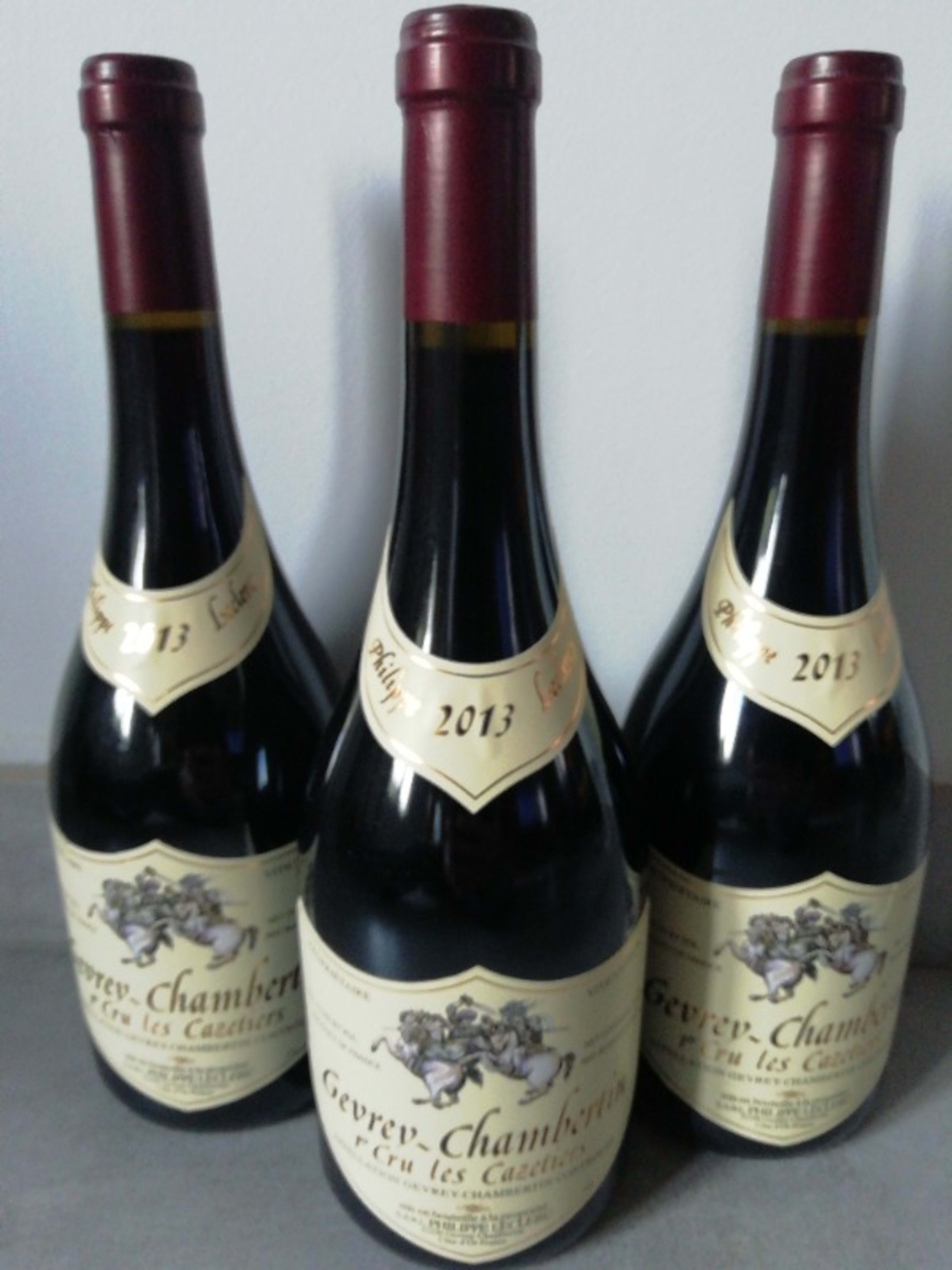 3 x Gevrey-Chambertin, 1er cru Les Cazetiers, Philippe Leclerc, 2013