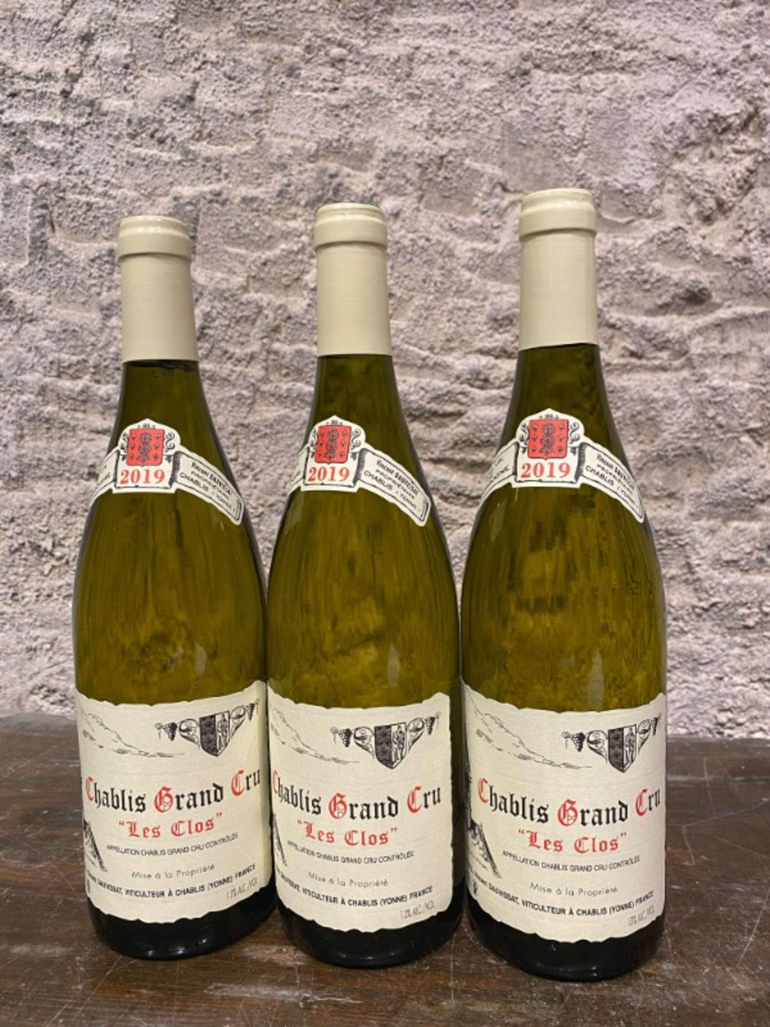 3 x Chablis Grand Cru, Clos, domaine Dauvissat, 2019