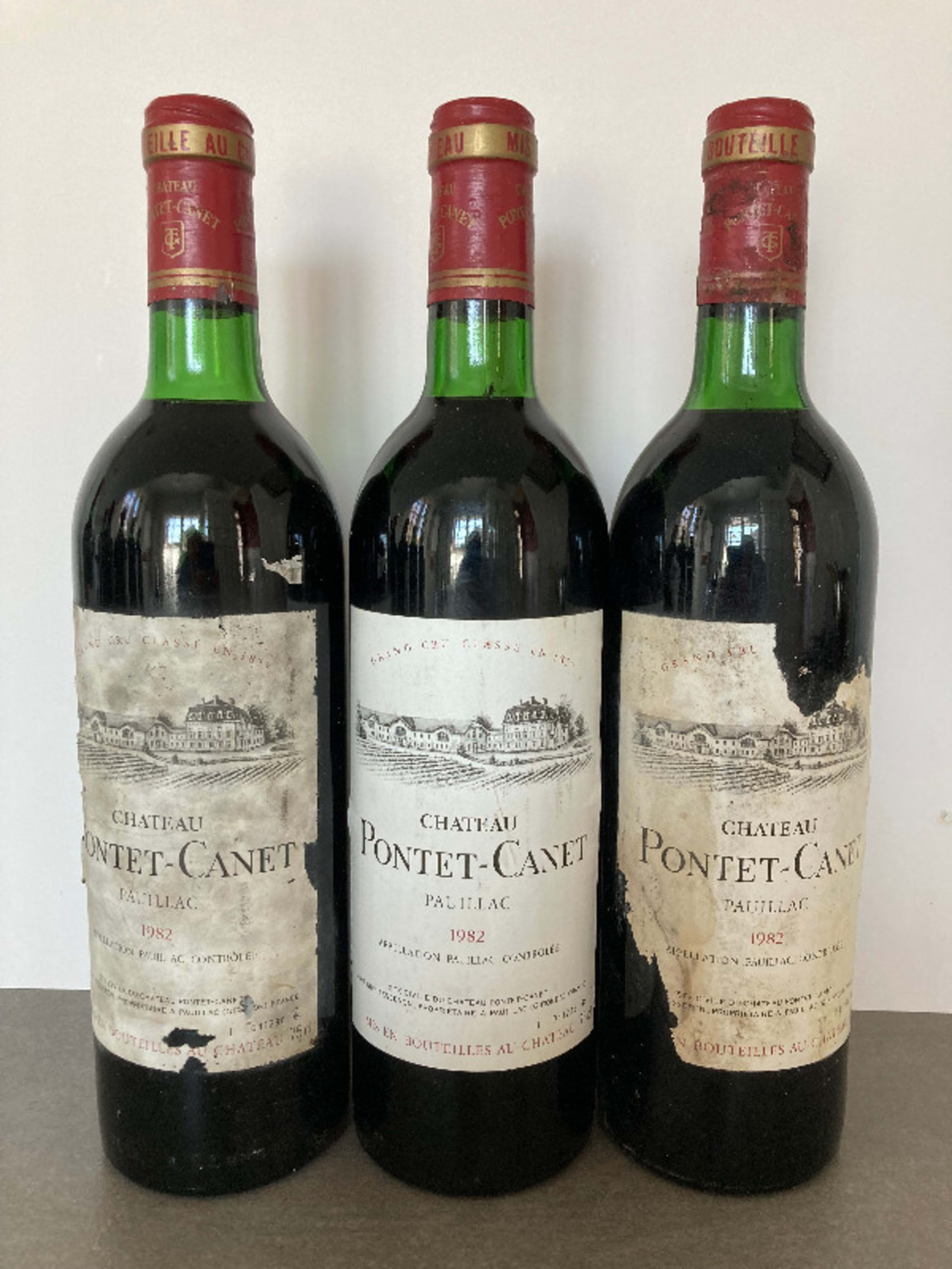 3 x château Pontet Canet, Pauillac, 1982