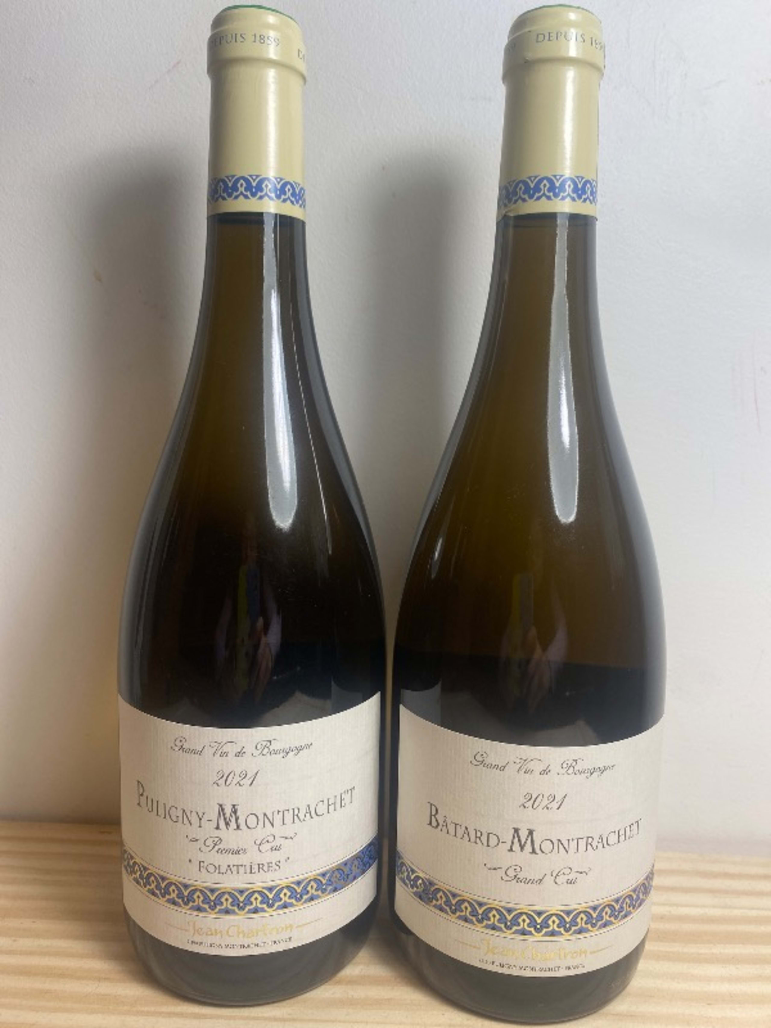 2 x Puligny Montrachet 1er Cru Folatières / Bâtard-Montrachet, Grand Cru, Jean Chartron, 2021