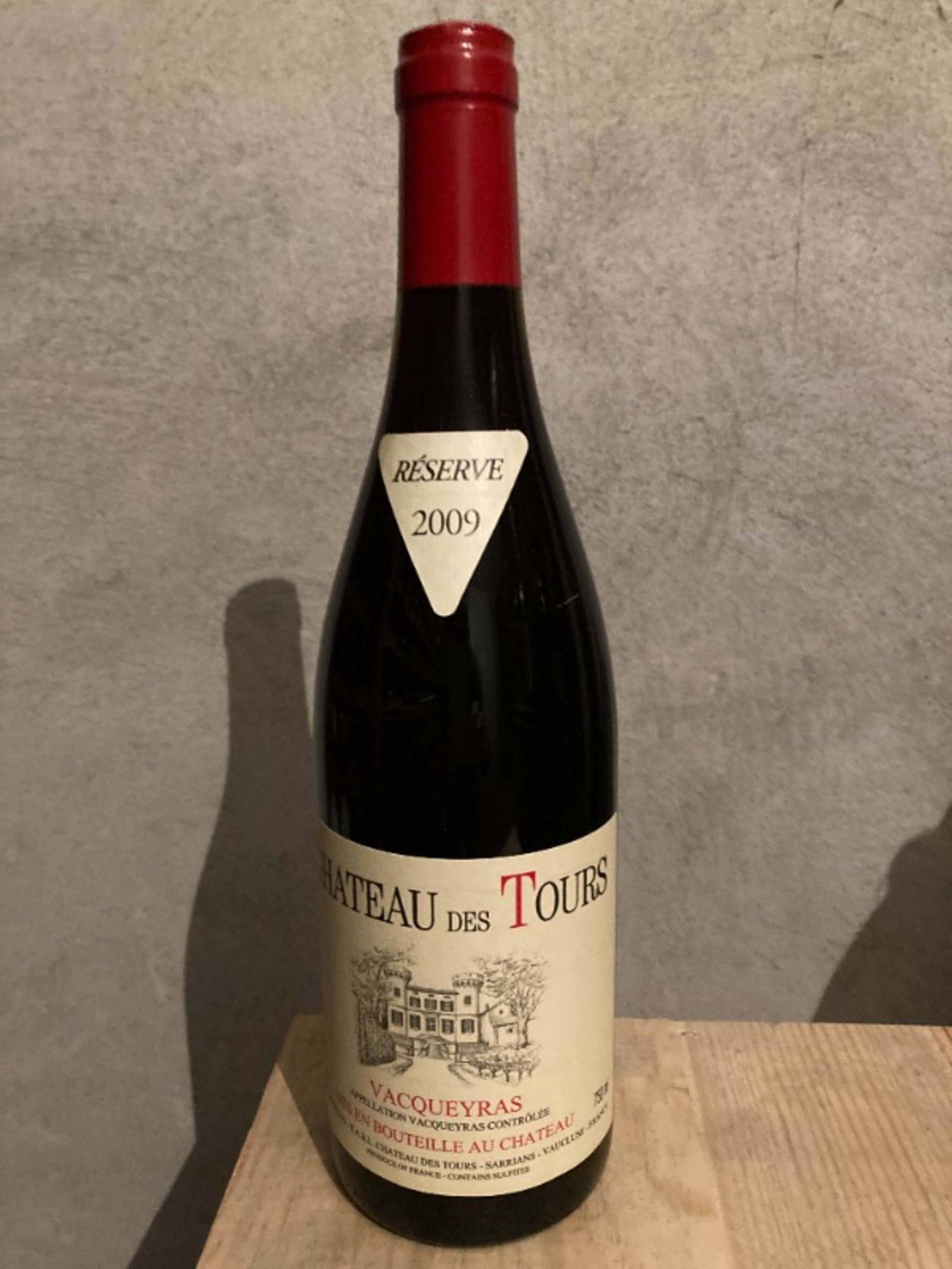 Vacqueyras, Réservé, Château des Tours, 2009