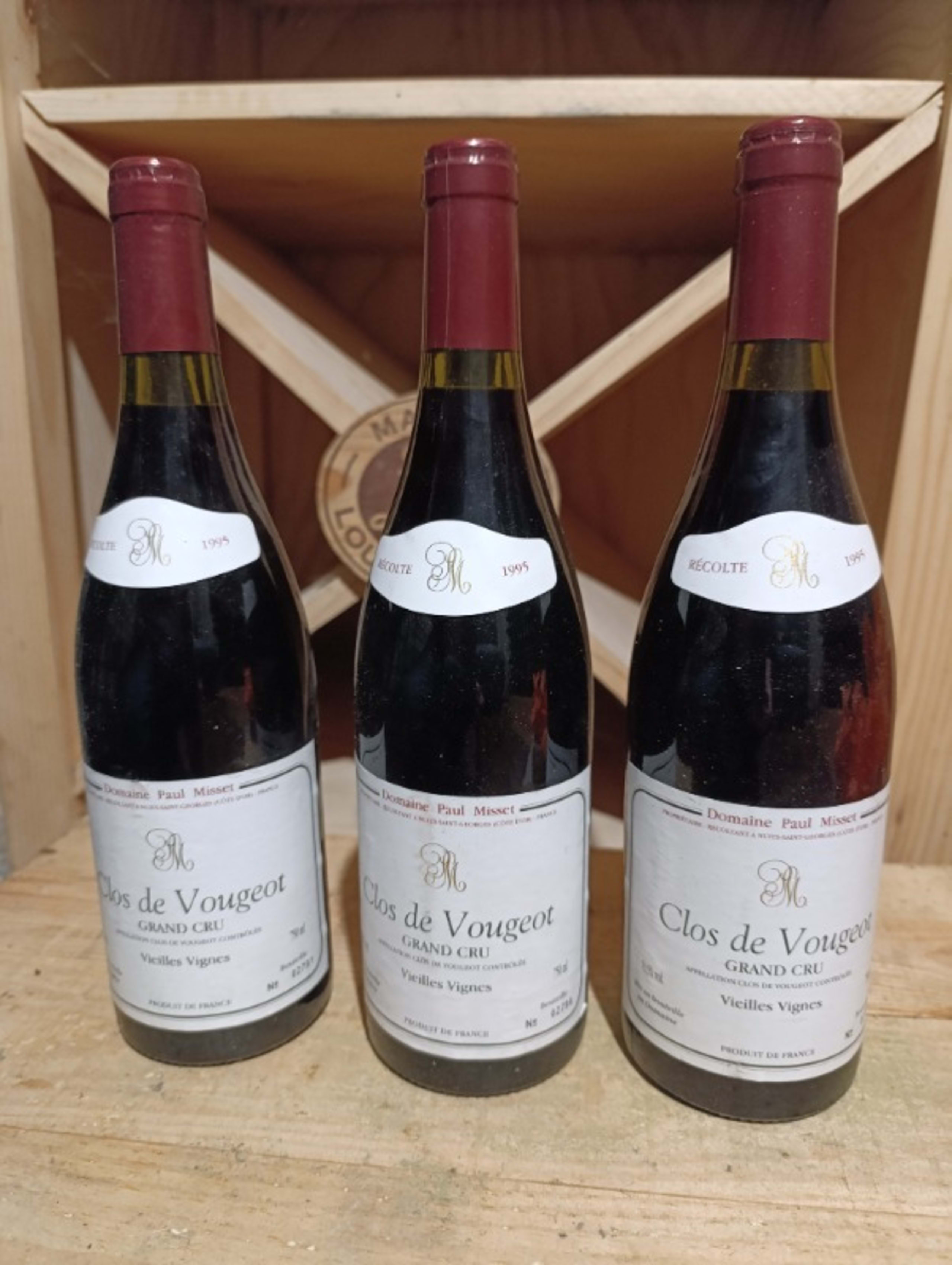 3 x Clos de Vougeot, Vieilles vignes, Domaine Paul MISSET, 1995
