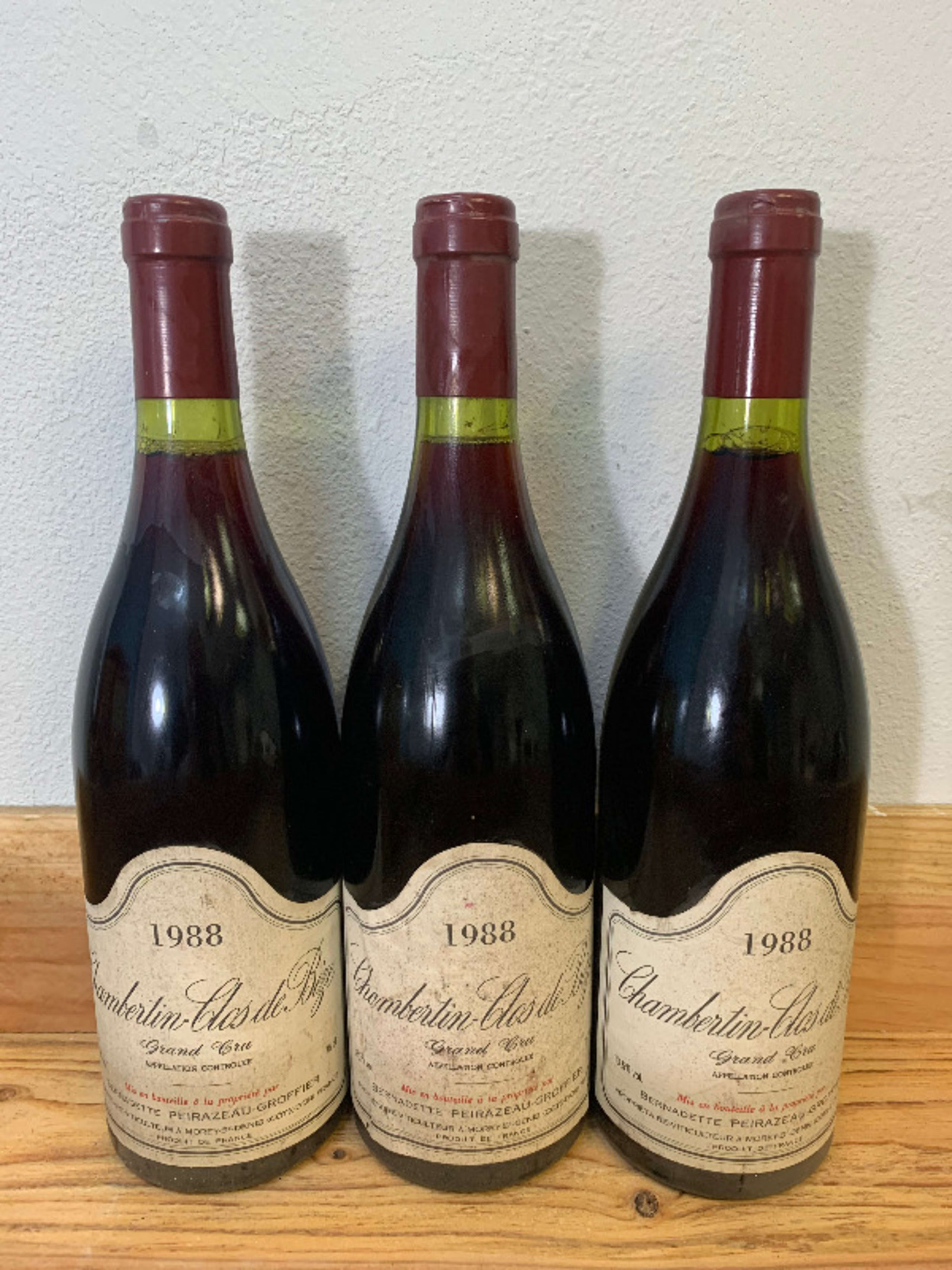 3 x Chambertin clos-de-Bèze, Bernadette Peirazeau-Groffier, 1988