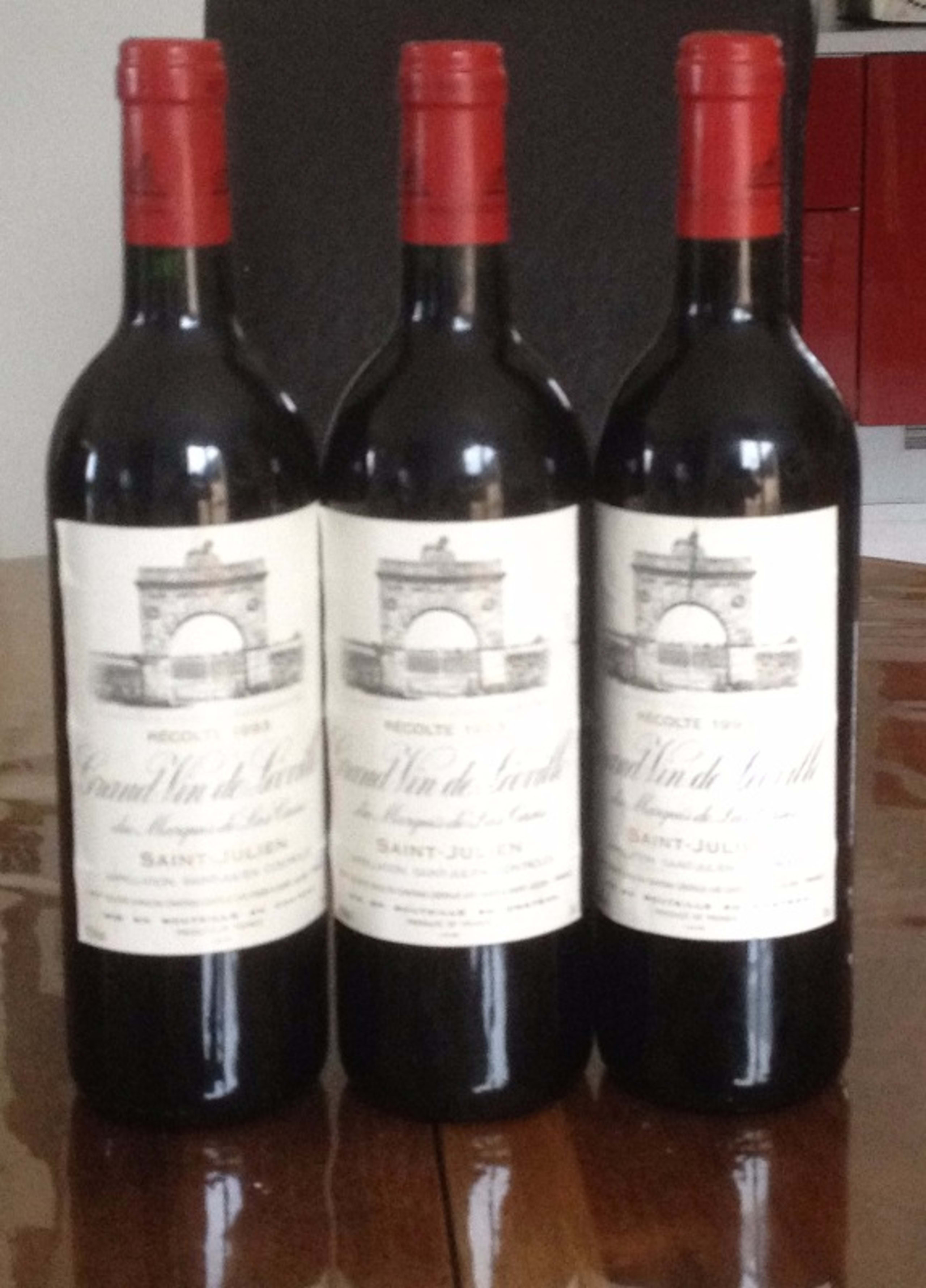 3 x Grand vin de Léoville, Château Léoville Las Cases, Saint-Julien, 1993