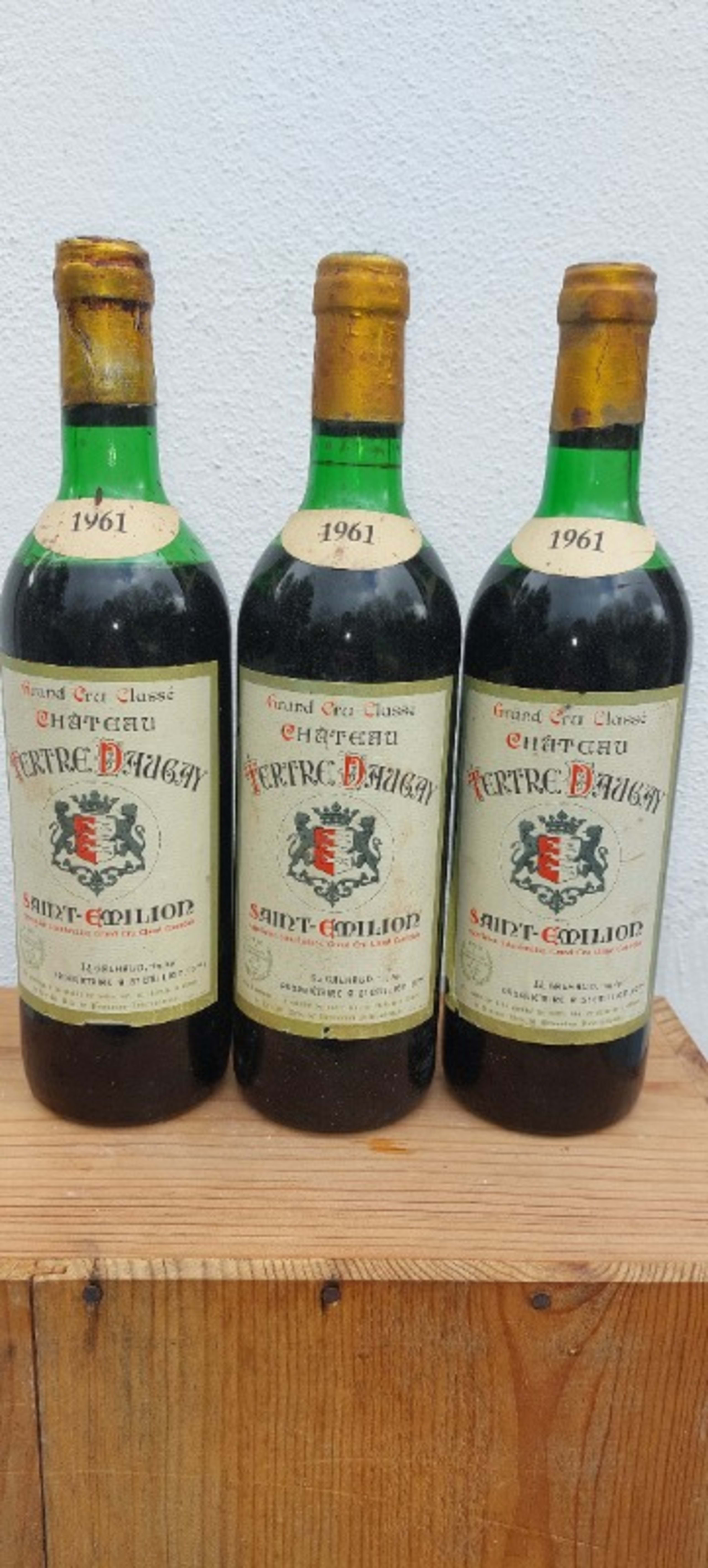 3 x château Tertre Daugay, Saint-Émilion Grand Cru, 1961
