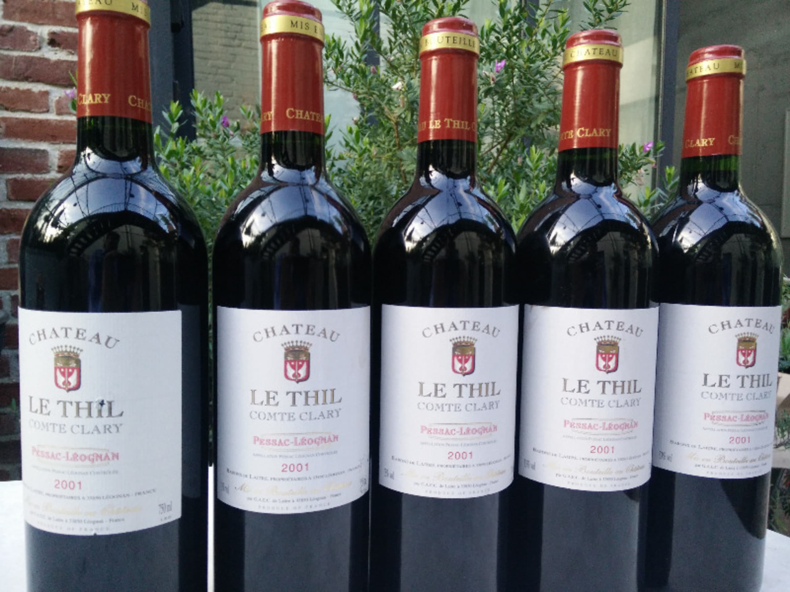 5 x Comte Clary, Château Le Thil, Pessac-Léognan, 2001