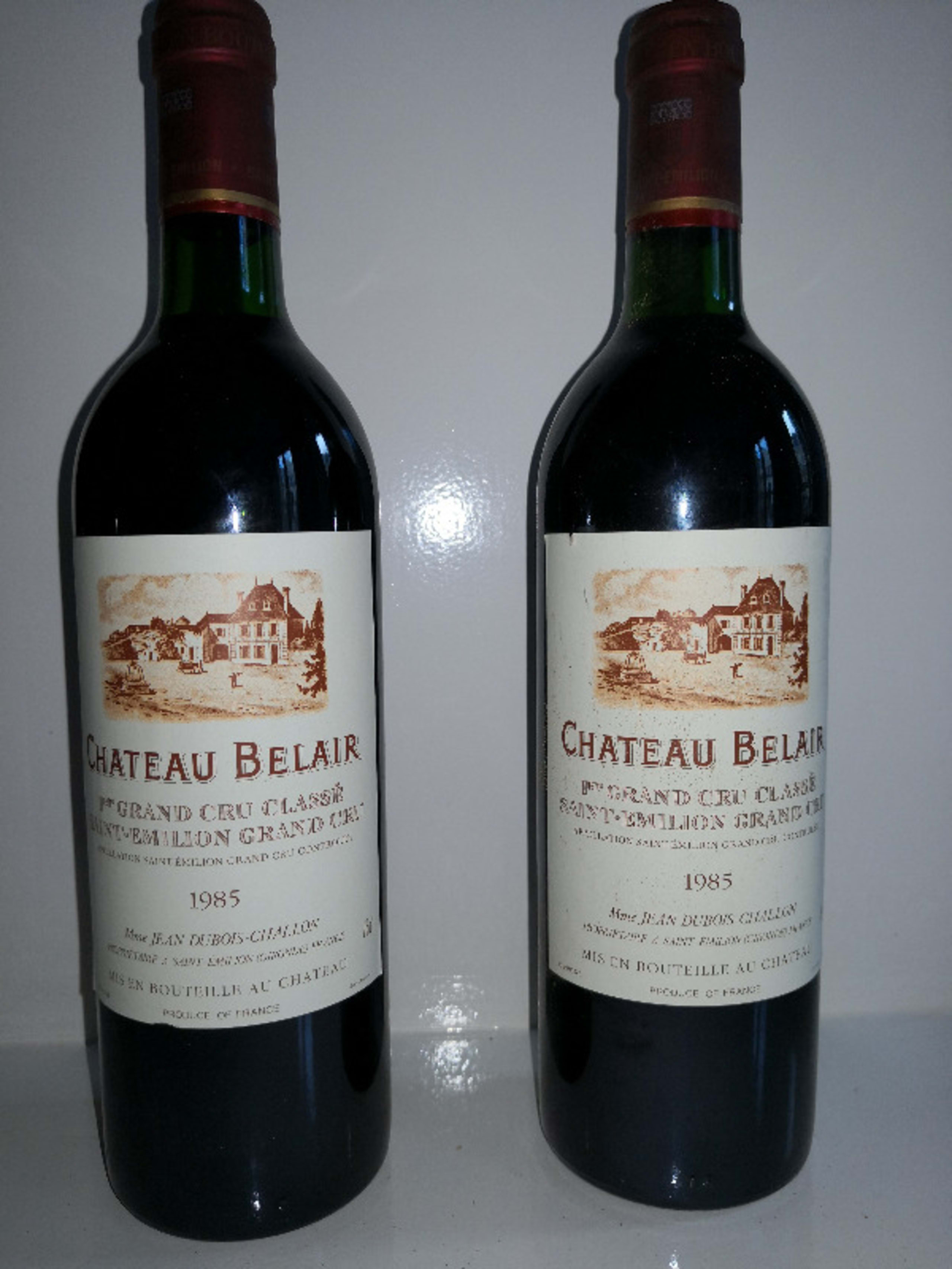 2 x 1er grand cru classé, Chateau Belair, Saint-Émilion, 1985
