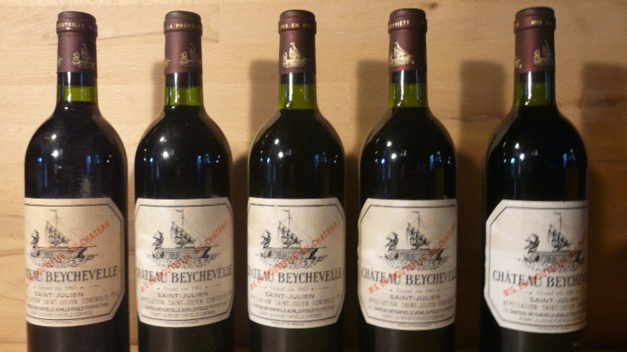 5 x Château Beychevelle, Saint-Julien, 1983