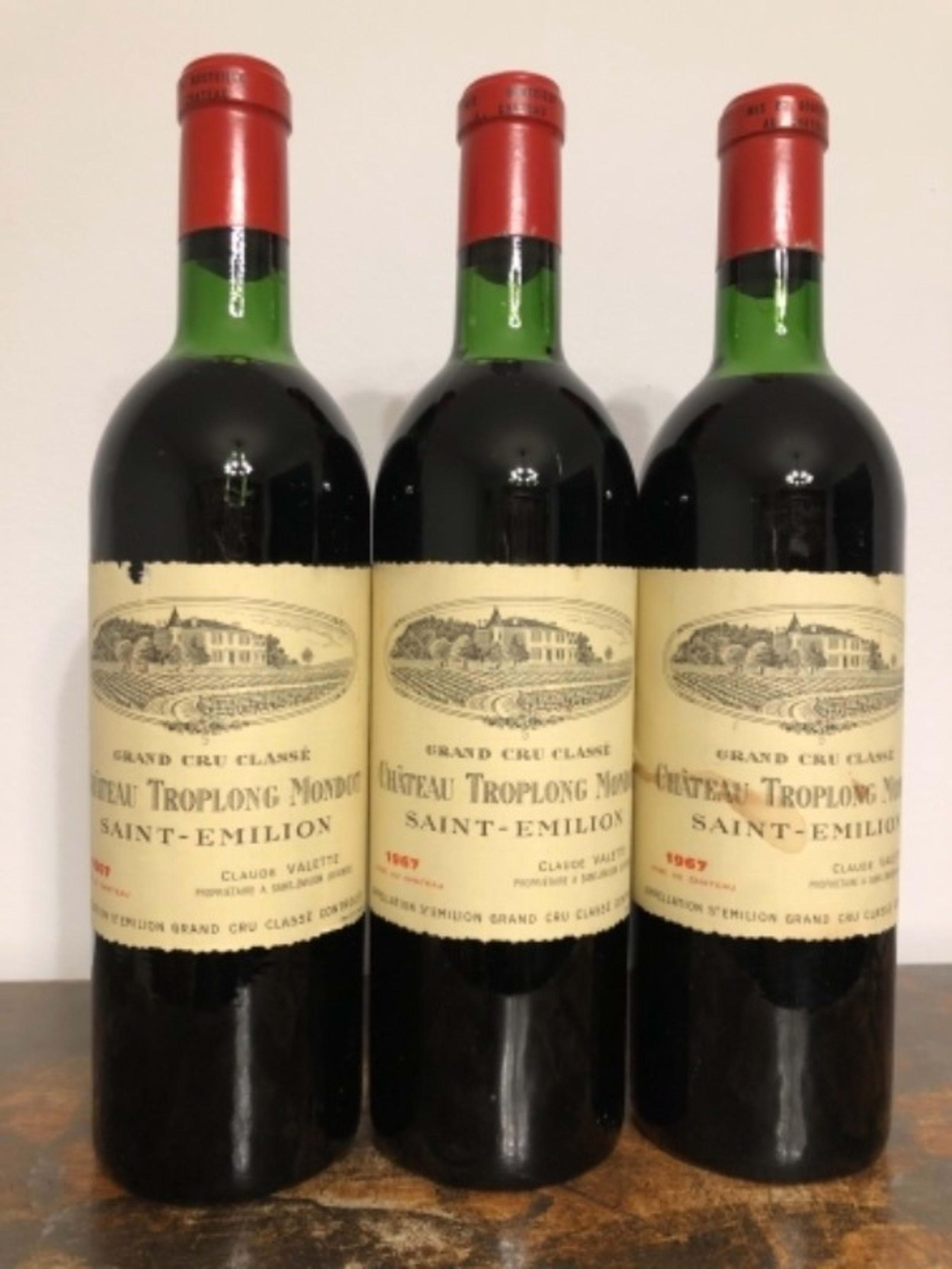 3 x Château Trolpong Mondot, Saint-Émilion, 1967