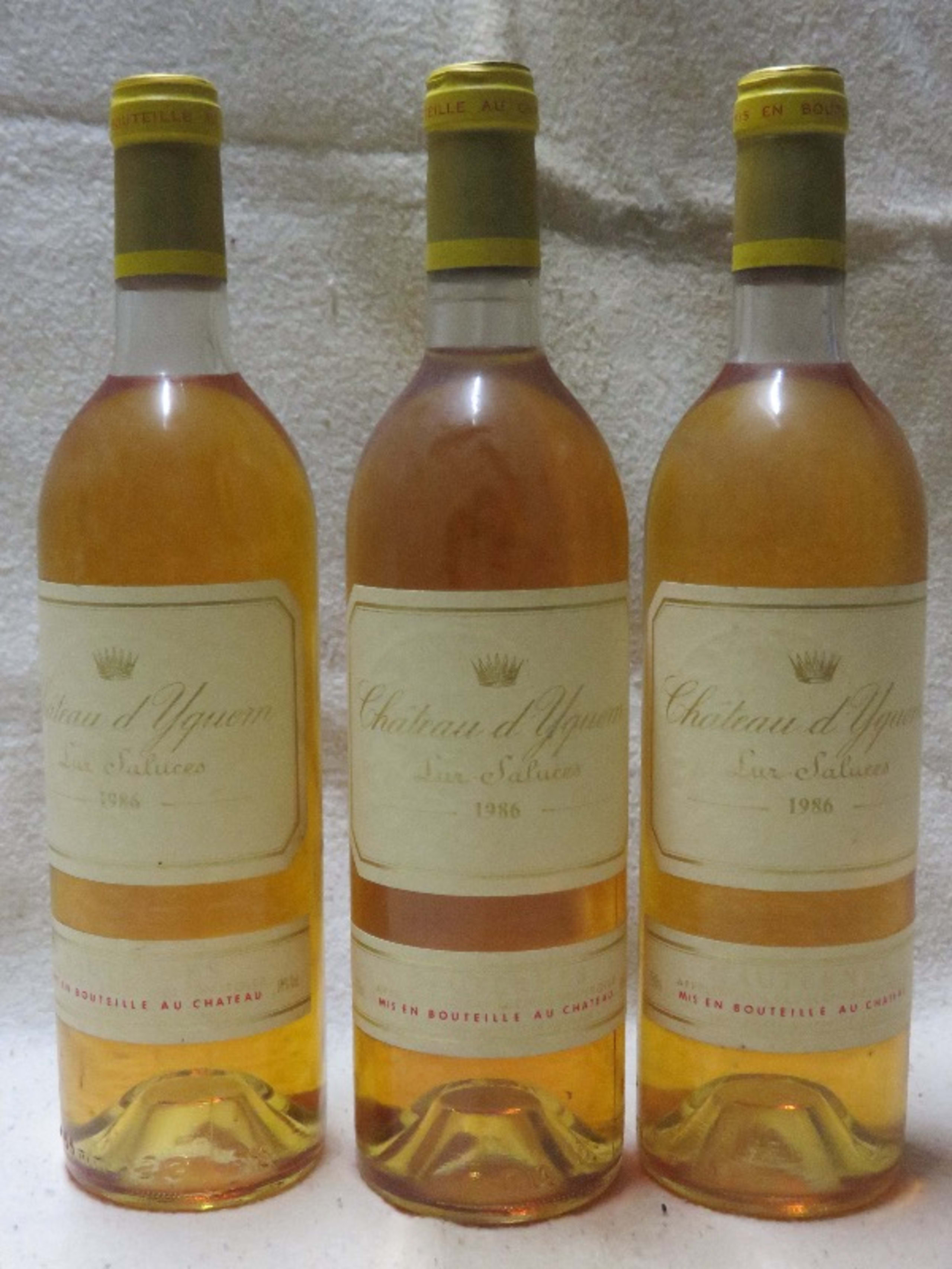 3 x CHÂTEAU YQUEM, Sauternes, 1986