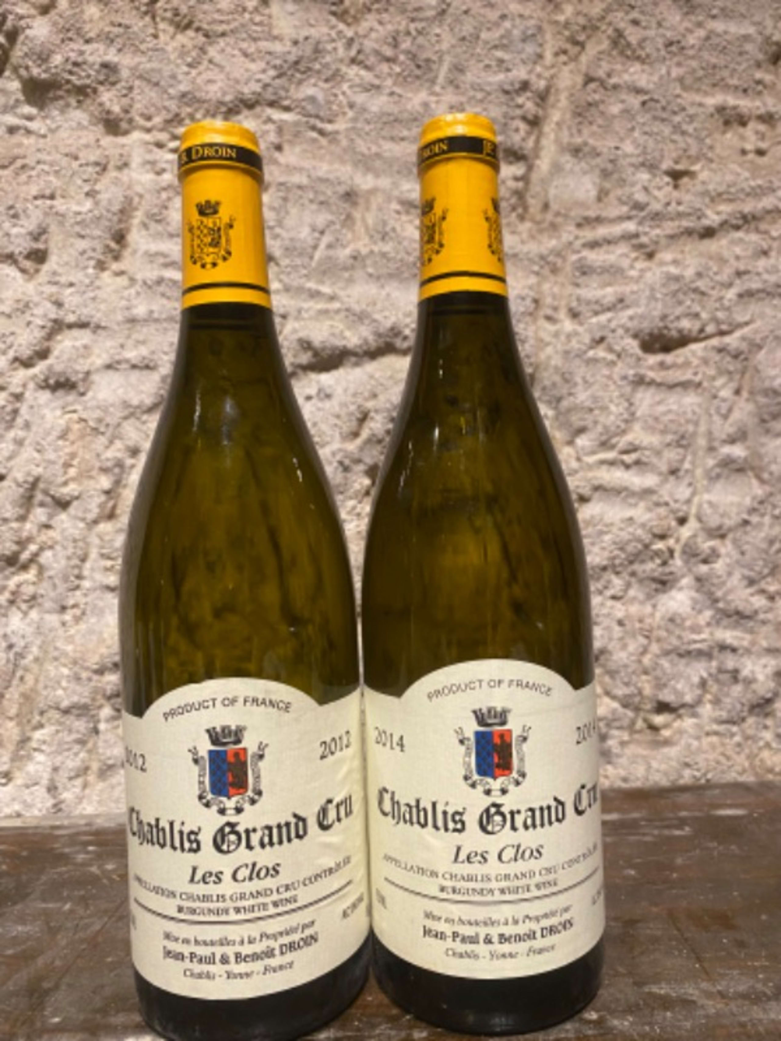2 x Chablis Grand Cru, Les Clos, Jean-Paul & Benoît Droin, 2012/2014