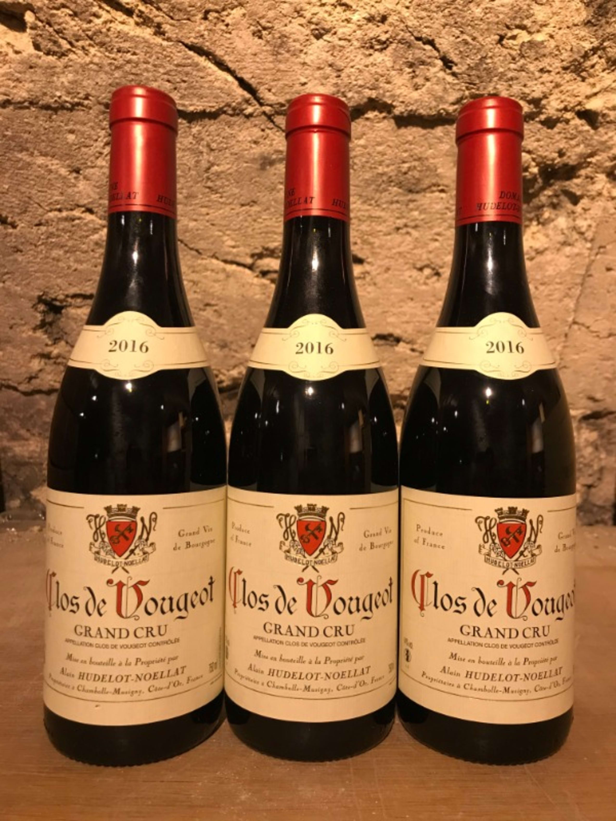 3 x Clos de Vougeot, Grand Cru, HUDELOT NOELLAT, 2016