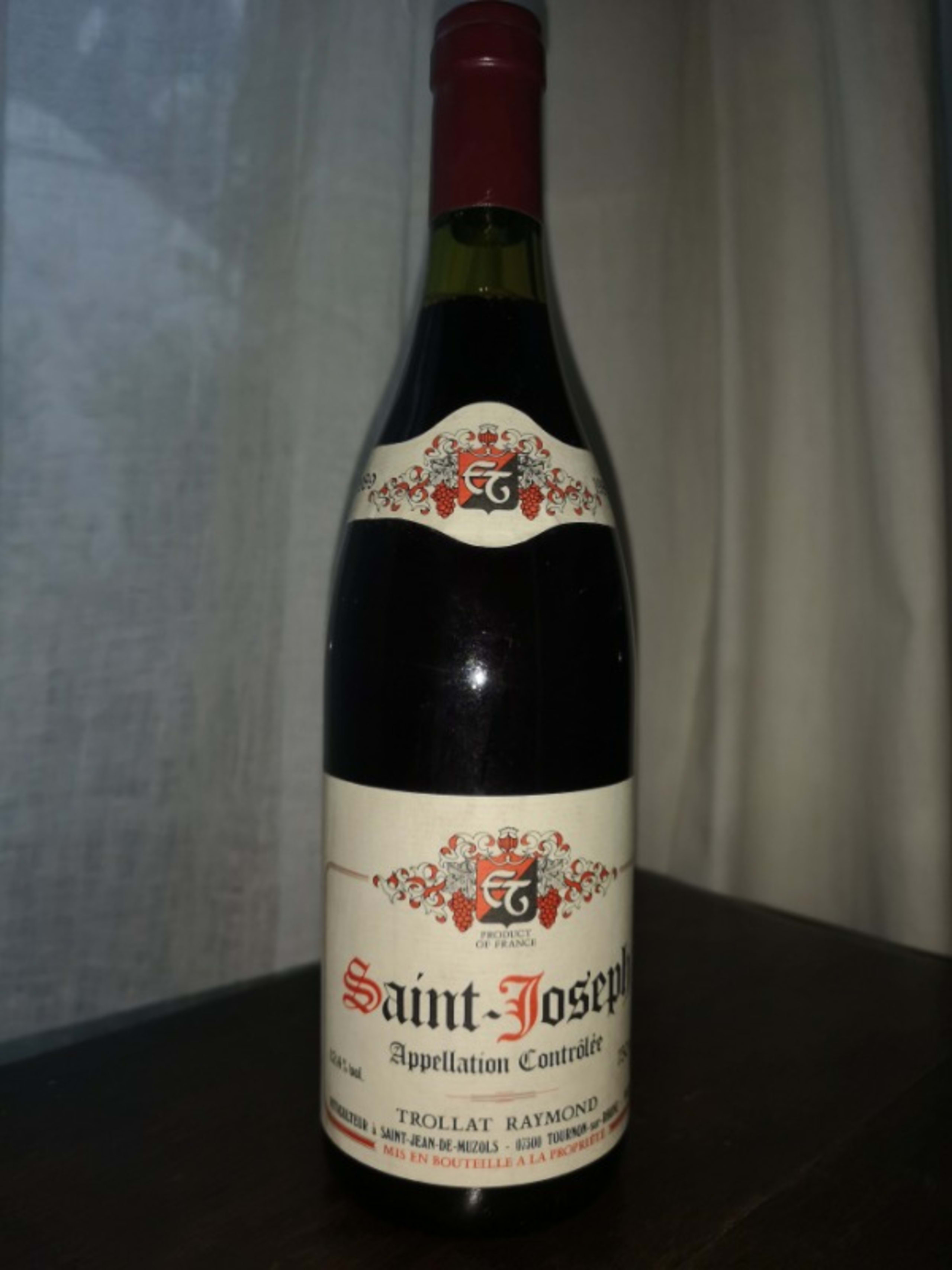 Saint-Joseph, Domaine Raymond Trollat, 1989