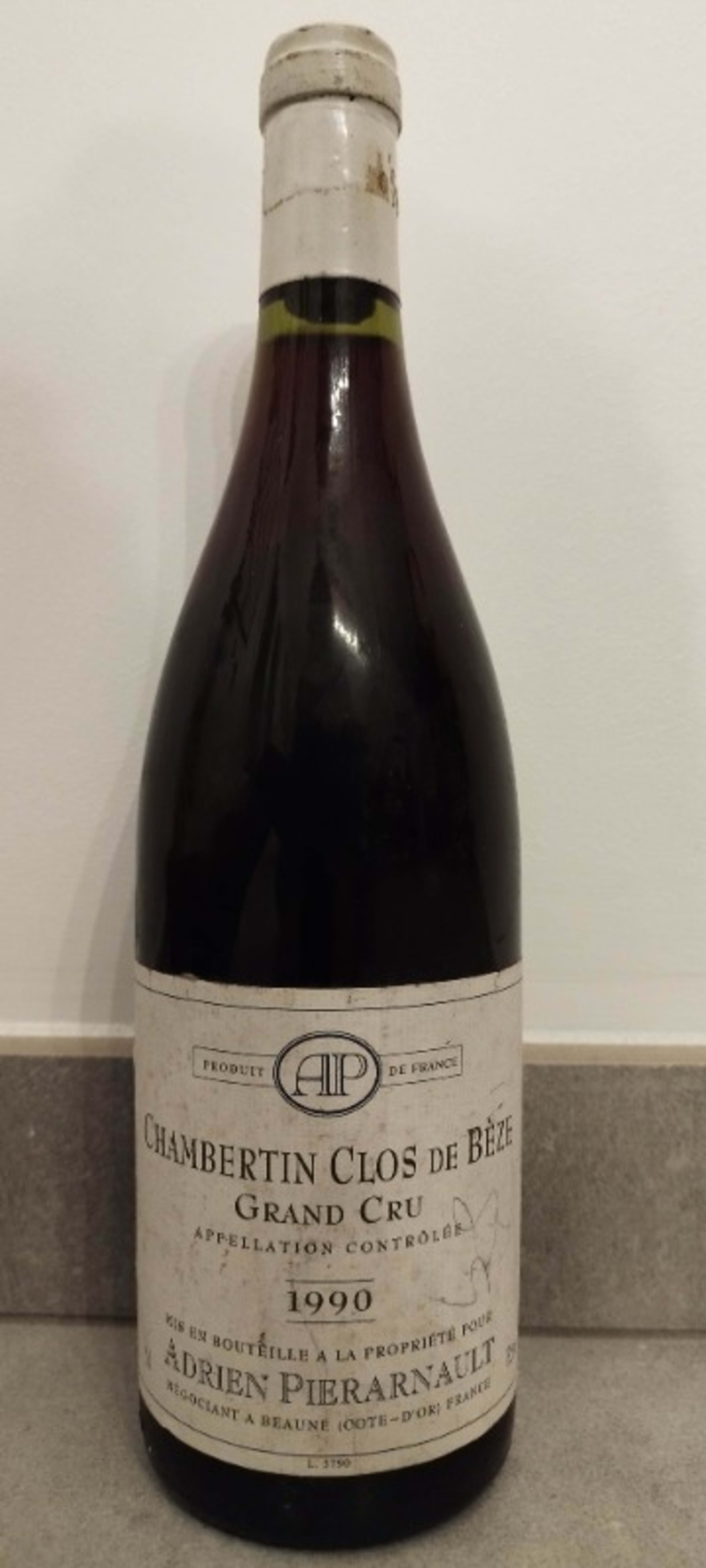 Chambertin-Clos de Bèze, Grand Cru, Adrien PIERARNAULT, 1990