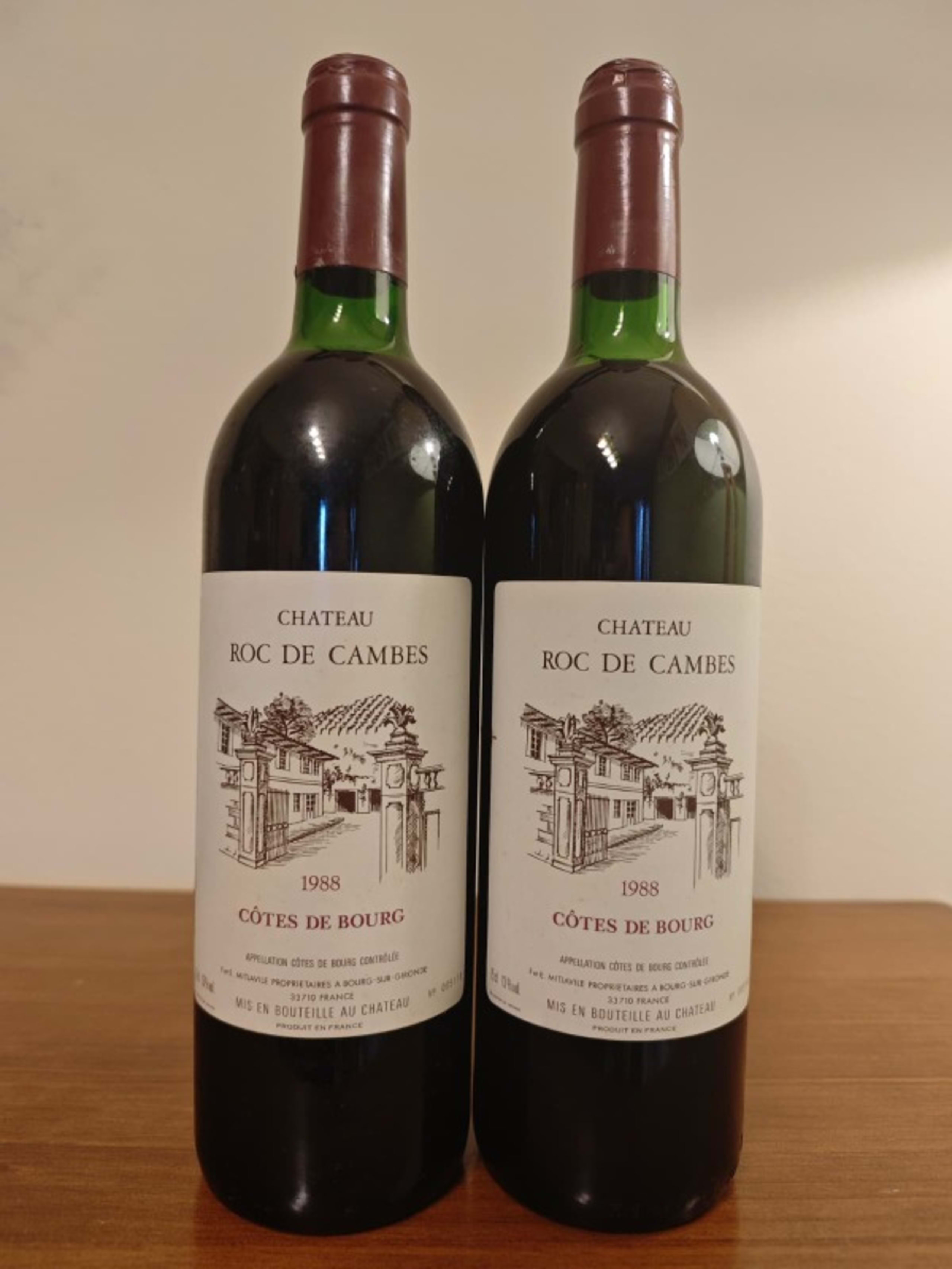 2 x château Roc de Cambes, Côtes-de-Bourg, 1988
