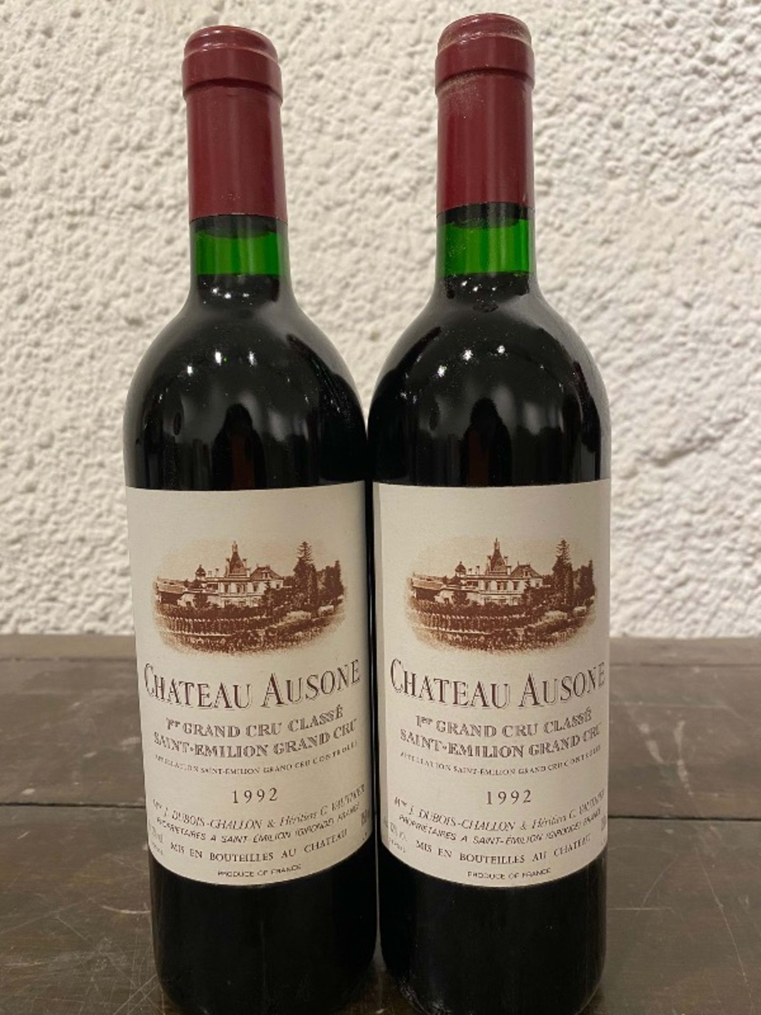 2 x château Ausone, Saint-Émilion Grand Cru, 1992