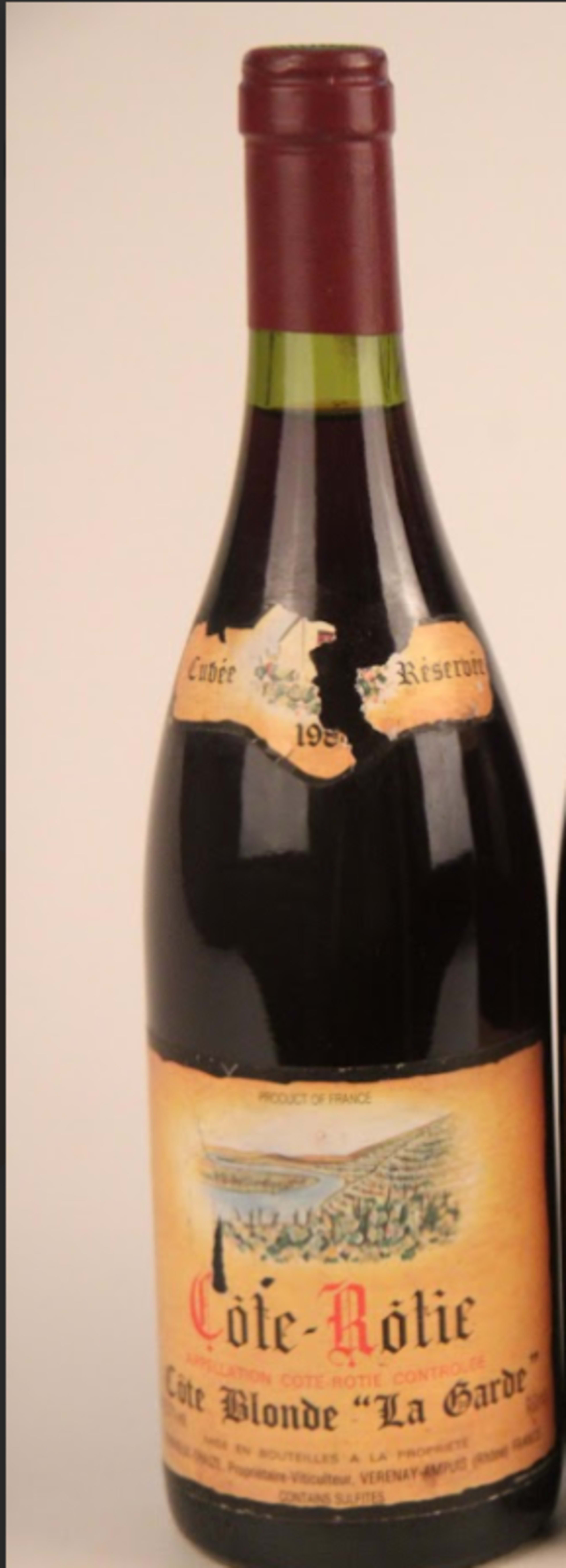 Côte-Rôtie, Côte Blonde La Garde Cuvée Réservée, Domaine Dervieux-Thaize, 1989