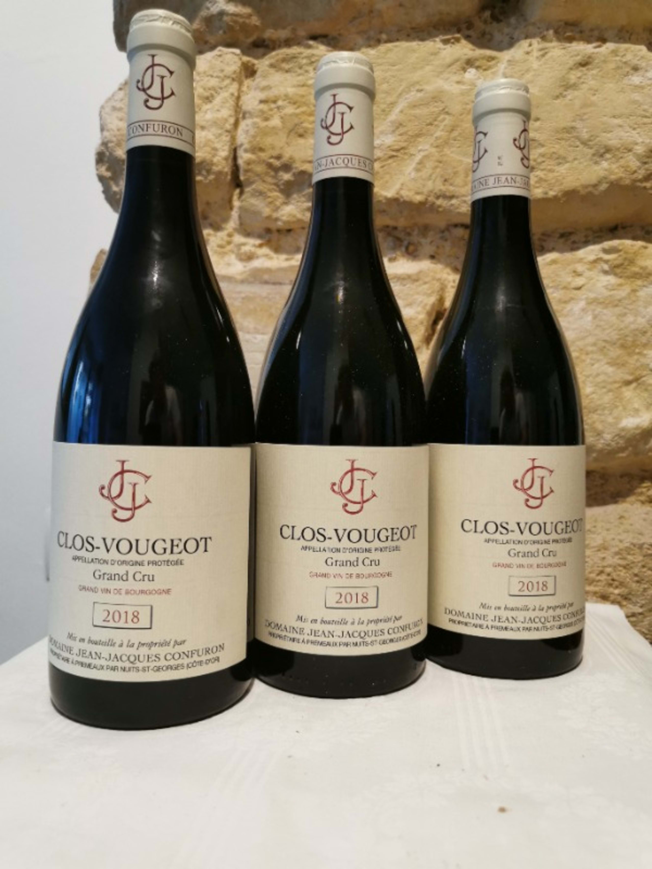 3 x Clos de Vougeot, Grand Cru, Domaine J. J. Confuron, 2018