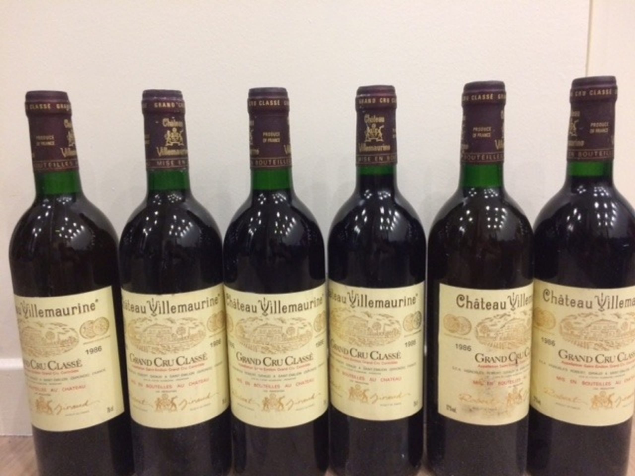 6 x château Villemaurine, Saint-Émilion Grand Cru, 1986
