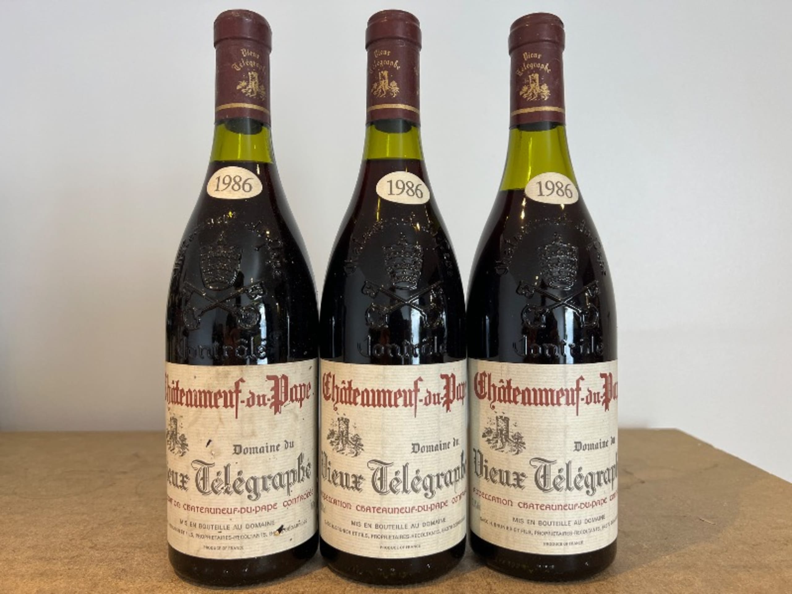 3 x Châteauneuf-du-Pape, Domaine du Vieux Télégraphe, 1986