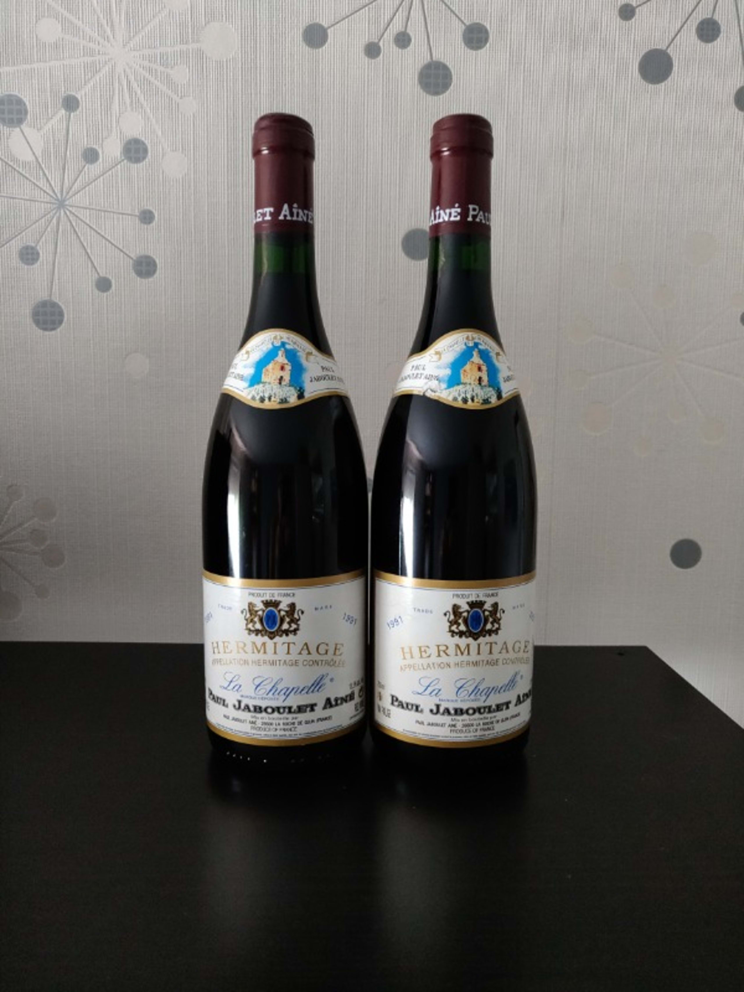 2 x Hermitage, la chapelle, Paul Jaboulet aîné, 1991