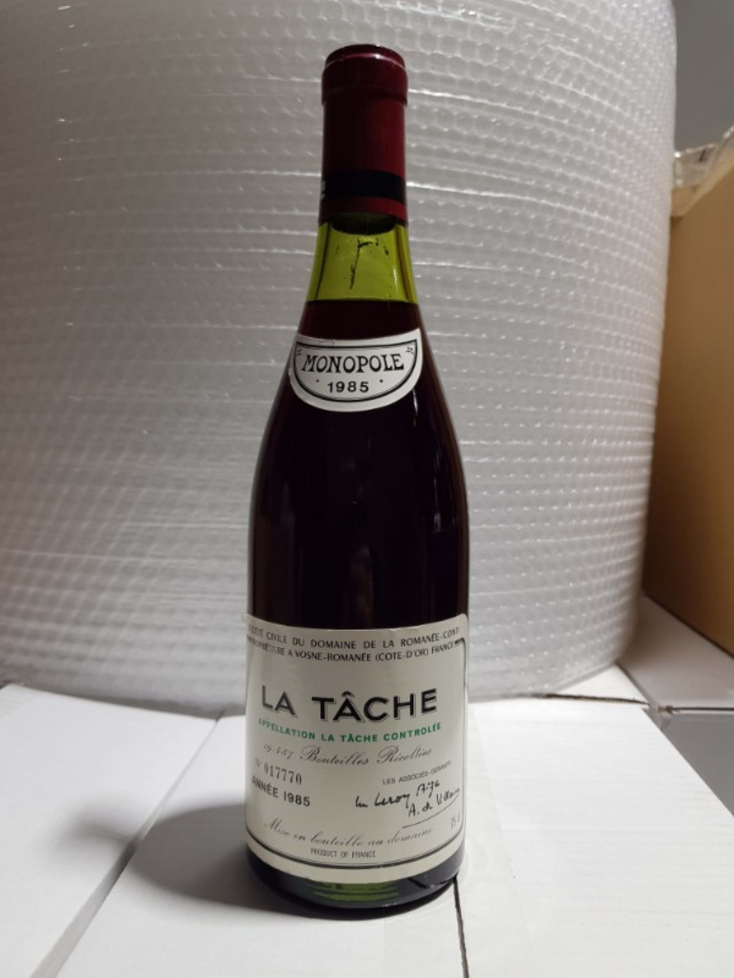 La Tache, Domaine de La Romanée-Conti, 1985, 75 cl, 13%.