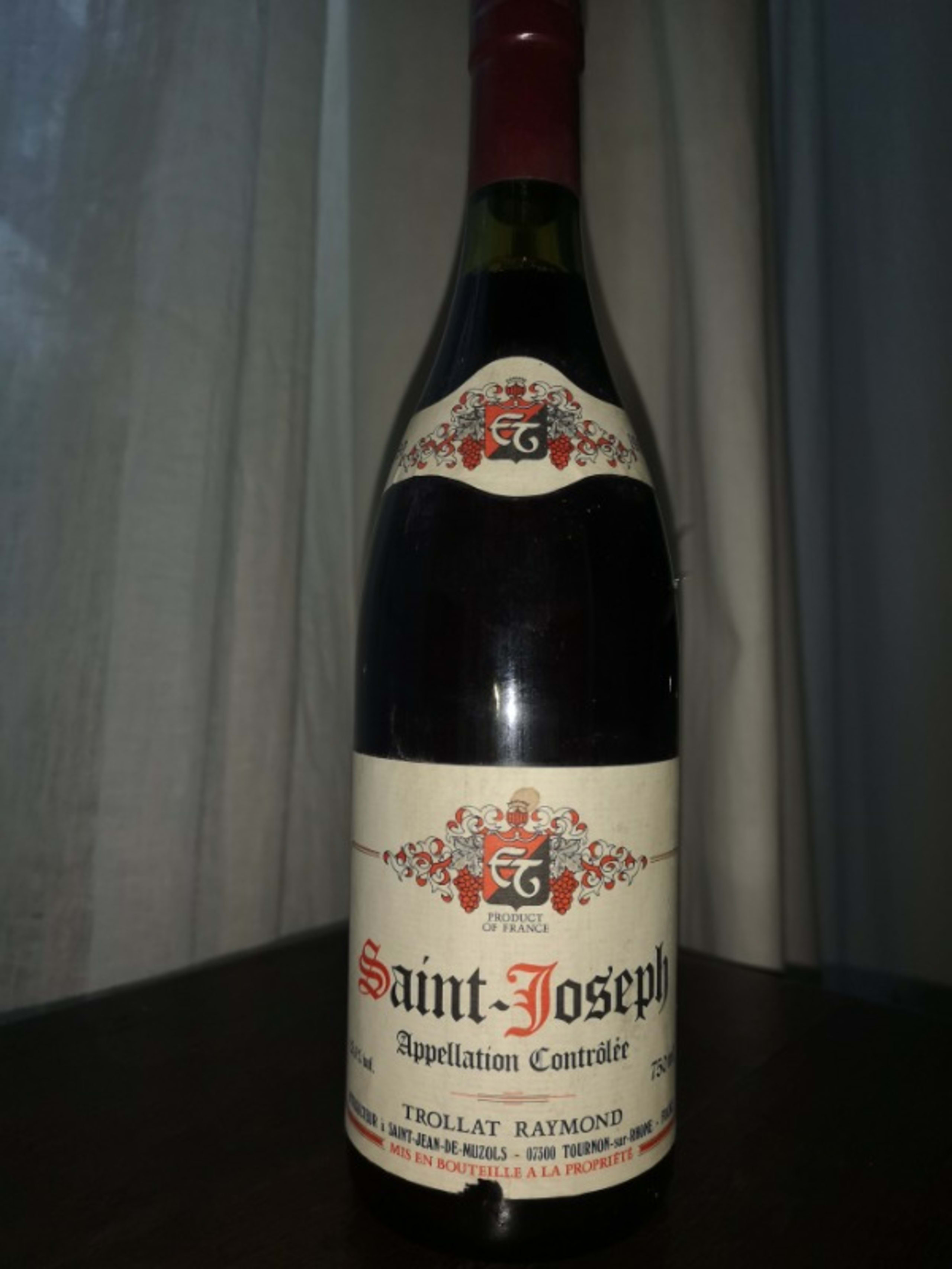 Saint-Joseph, Domaine Raymond Trollat, 1989