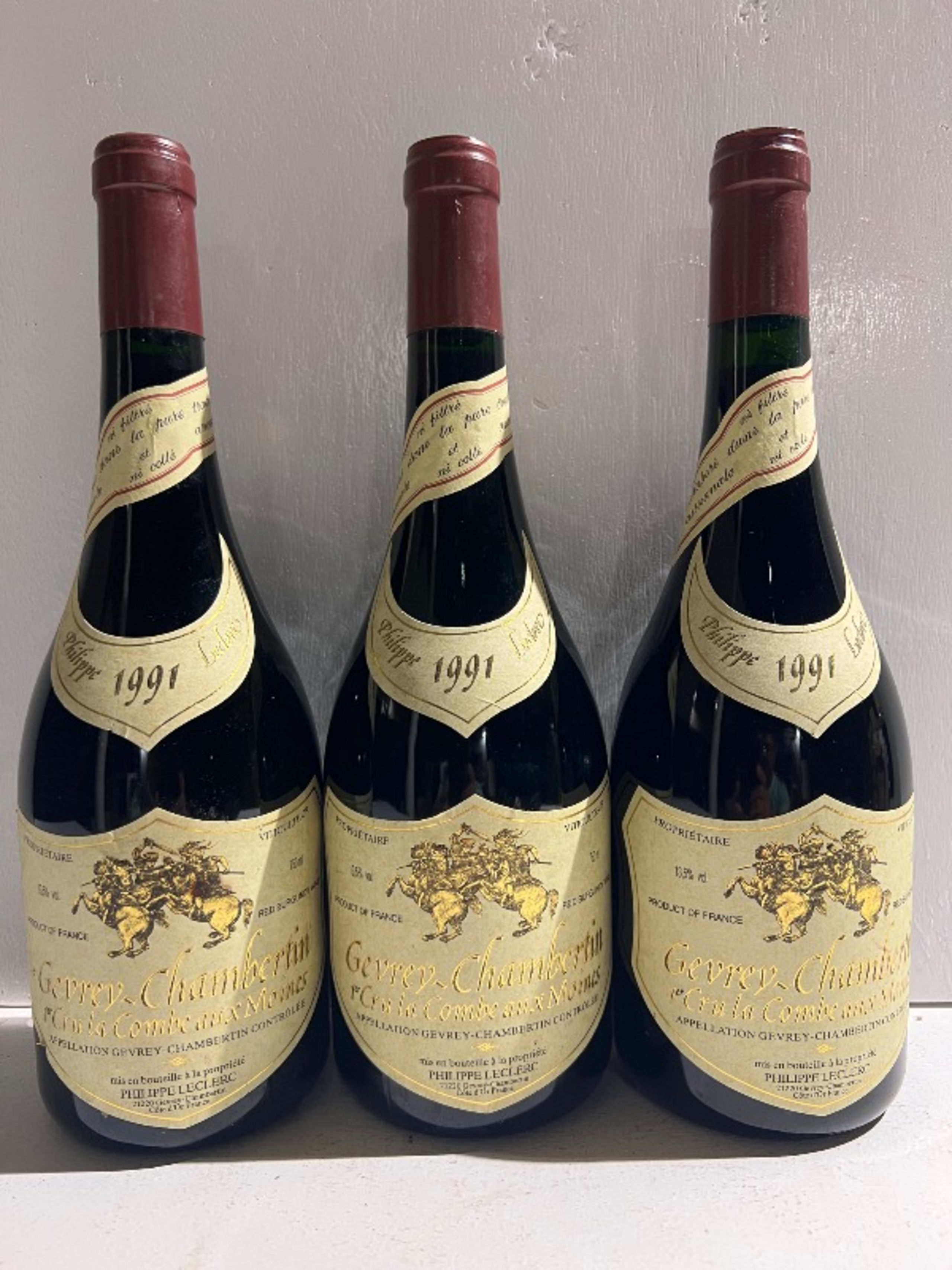 3 x Philippe Leclerc, Gevrey-Chambertin Premier Cru, Combe au Moine, 1991