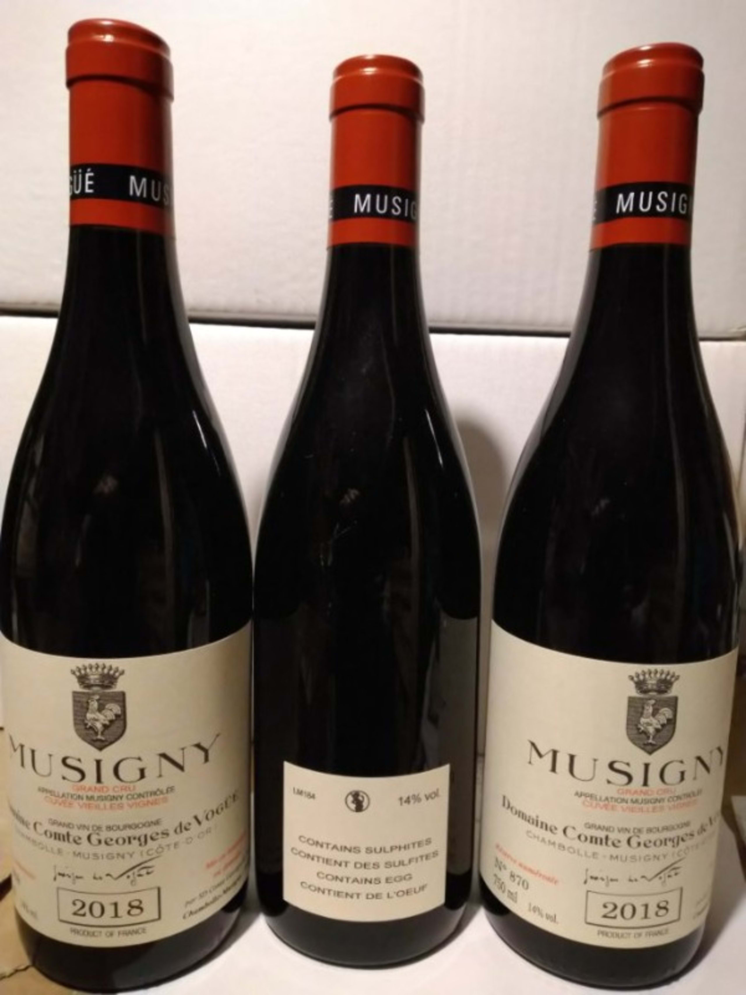 CBO/OWC 3 x Musigny, Grand Cru cuvée vieilles vignes, Comte de Vogüe, 2018
